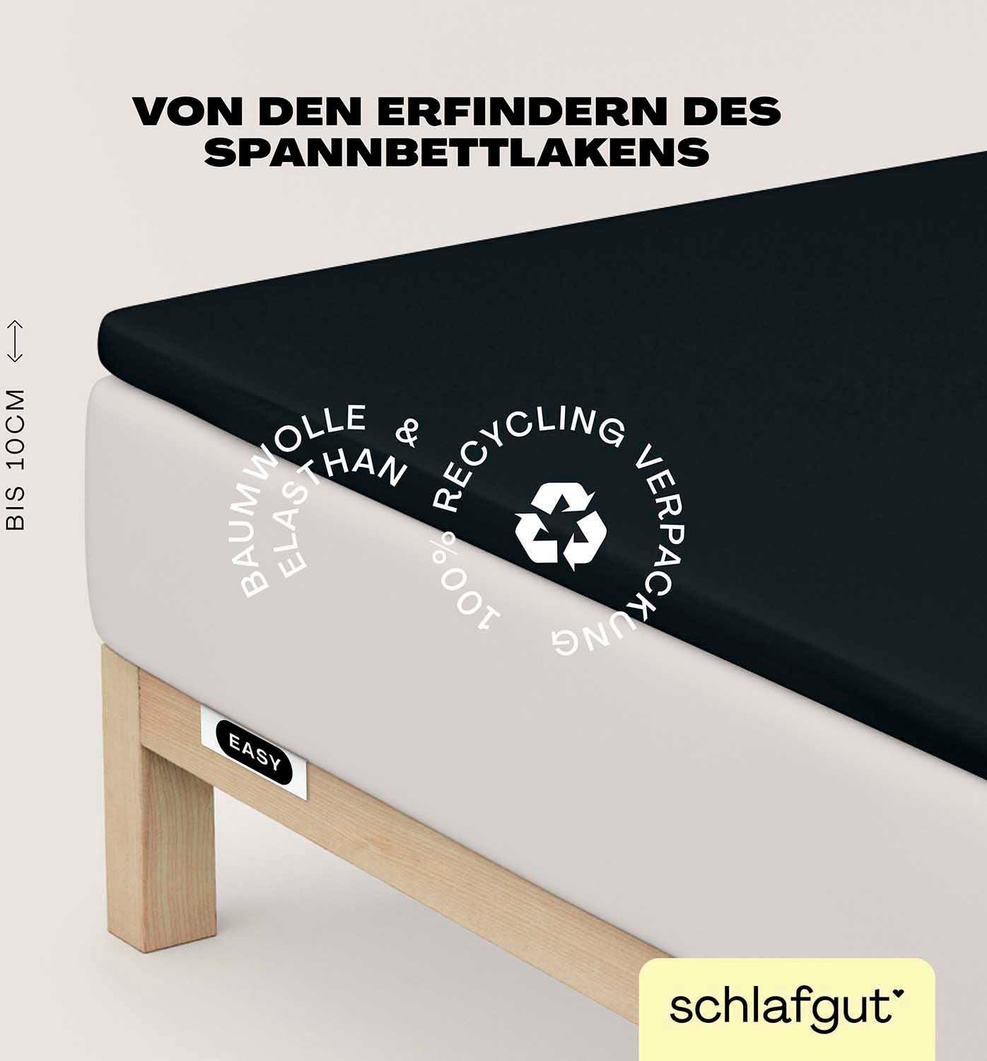 Schlafgut Hoeslaken EASY jersey elastaan topper (1 stuk)