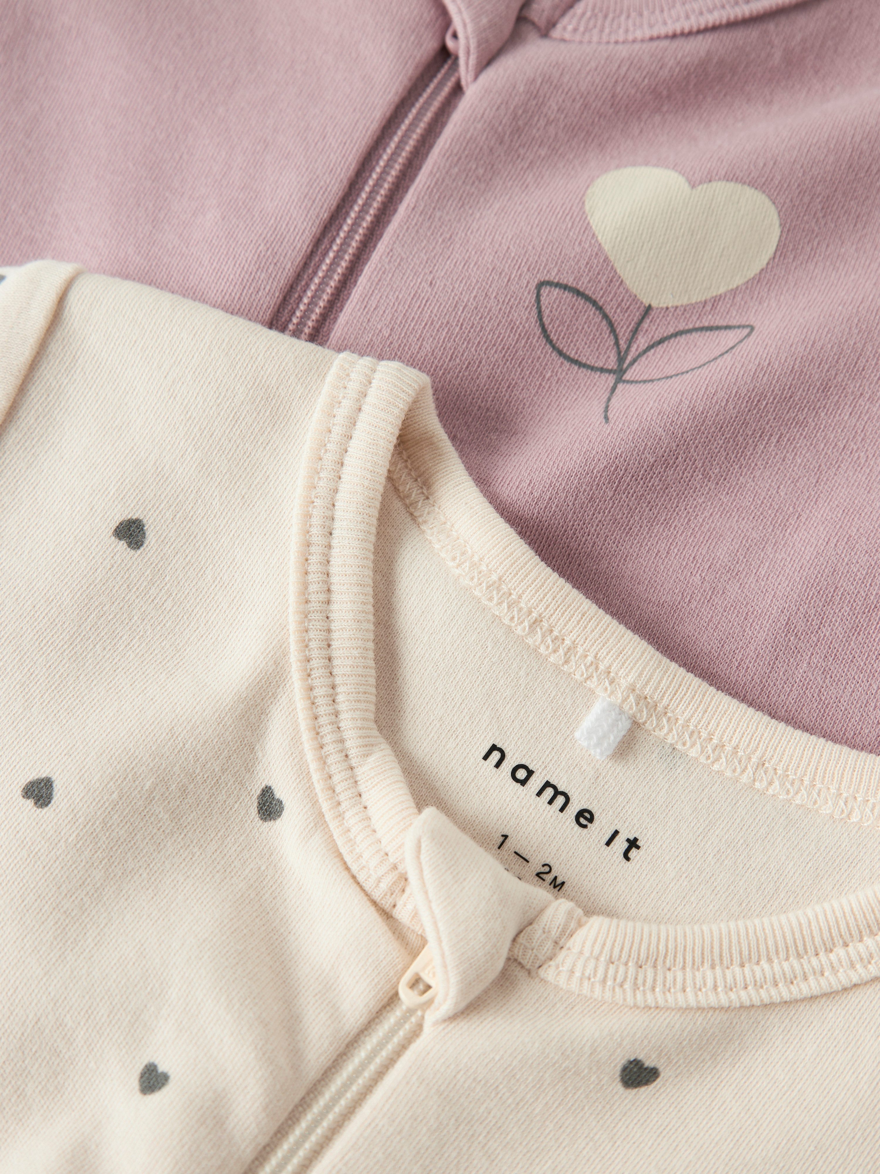 Name It Pyjama NBFNIGHTSUIT 2P ZIP FF HEART NOOS (set, 2-delig)