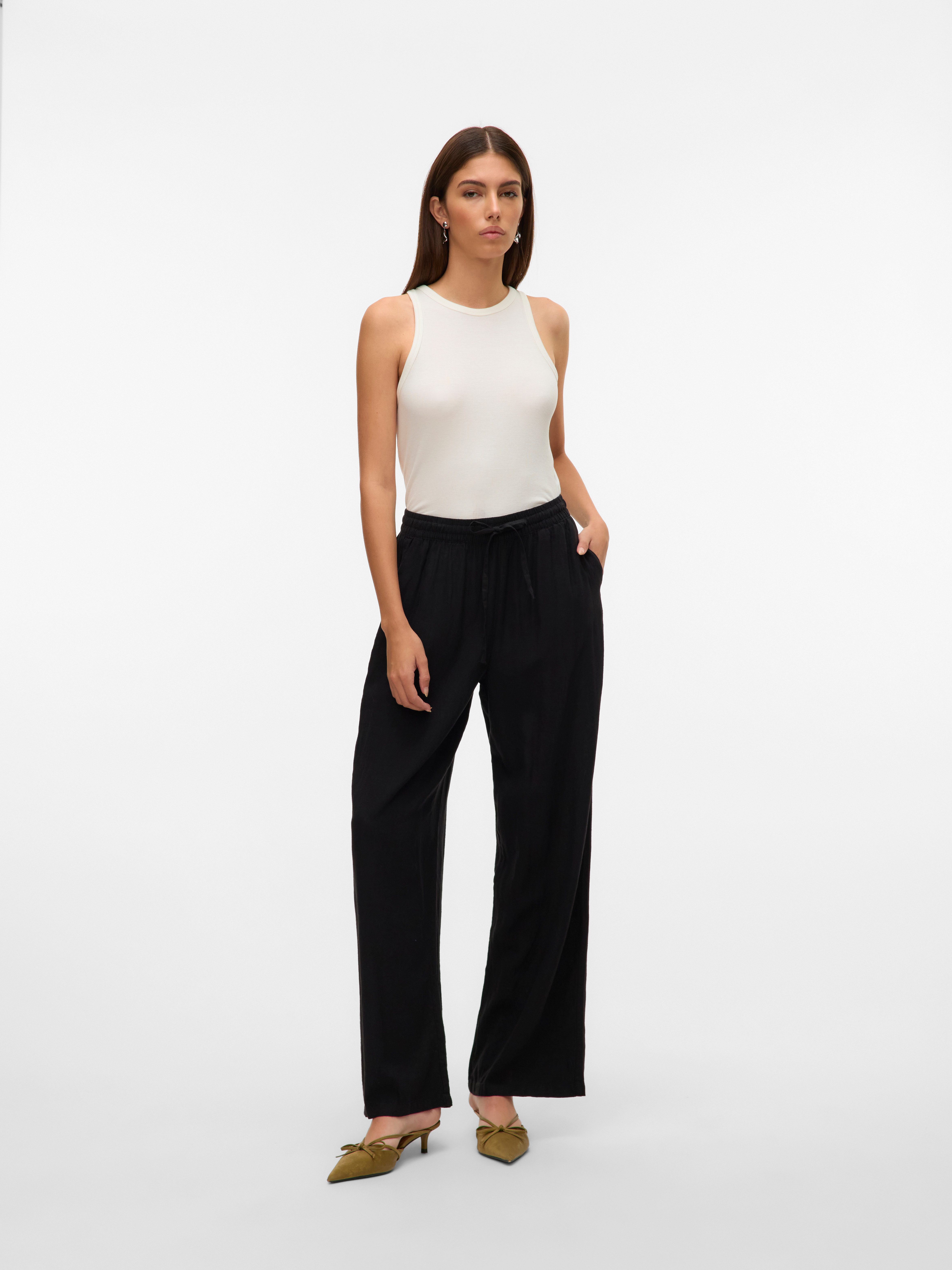 Vero Moda Comfortbroek VMLINN LINEN PANTS WVN NOOS
