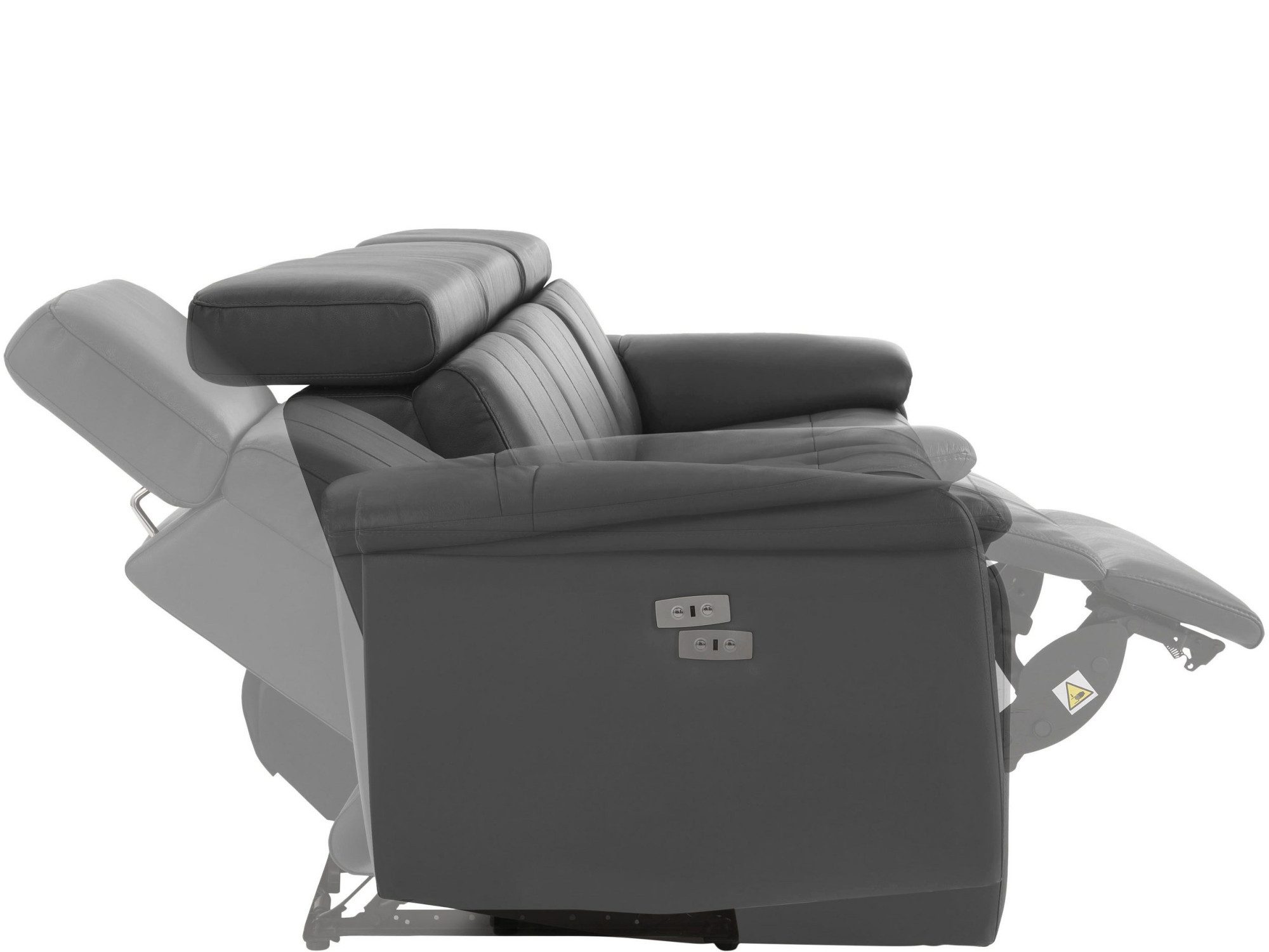 Home affaire 3-zitsbank Binado met handmatige of elektrische relaxfunctie met usb-aansluiting