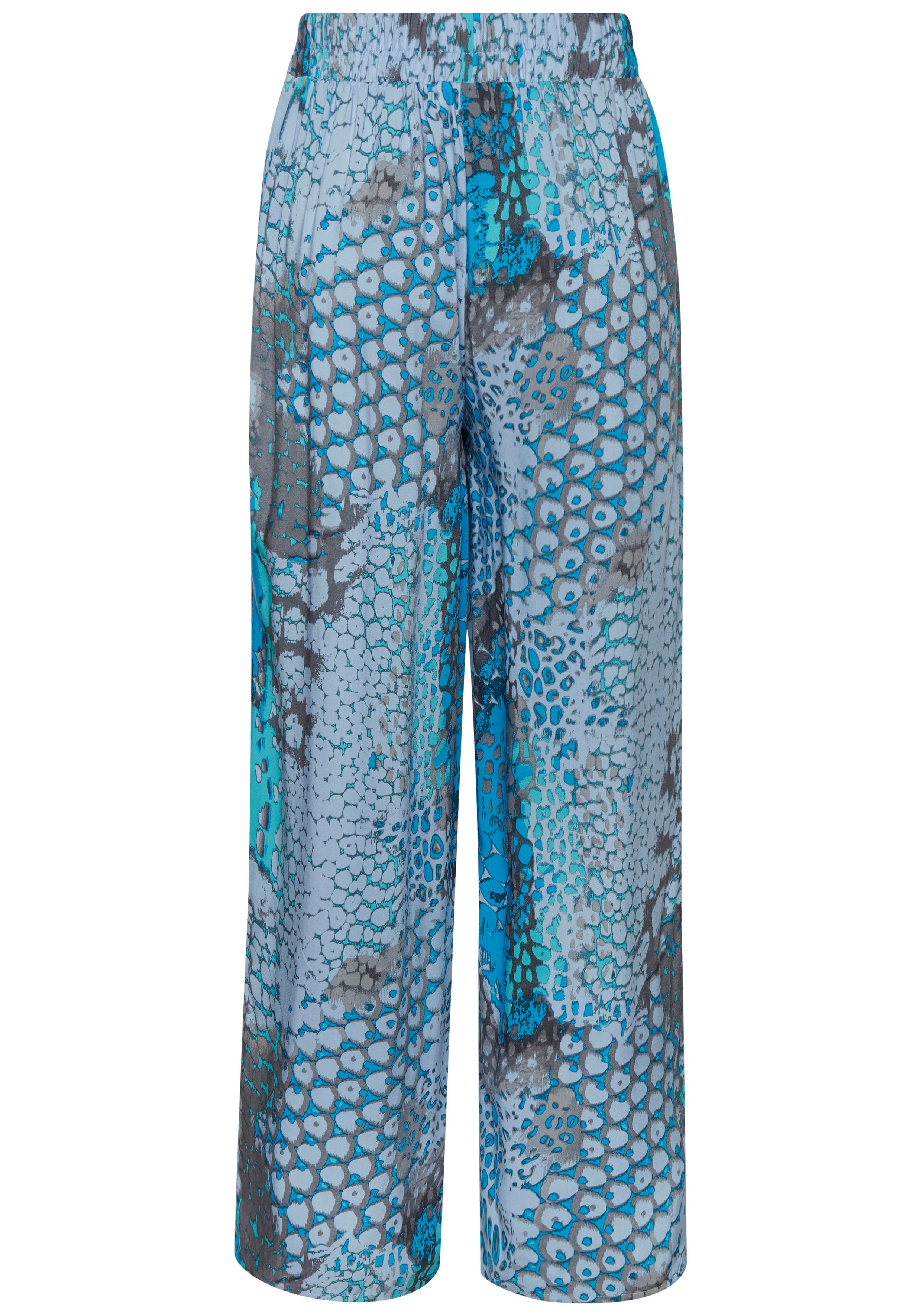 Buffalo Palazzobroek met animal print en elastische tailleband, sweatpants, stoffen broek