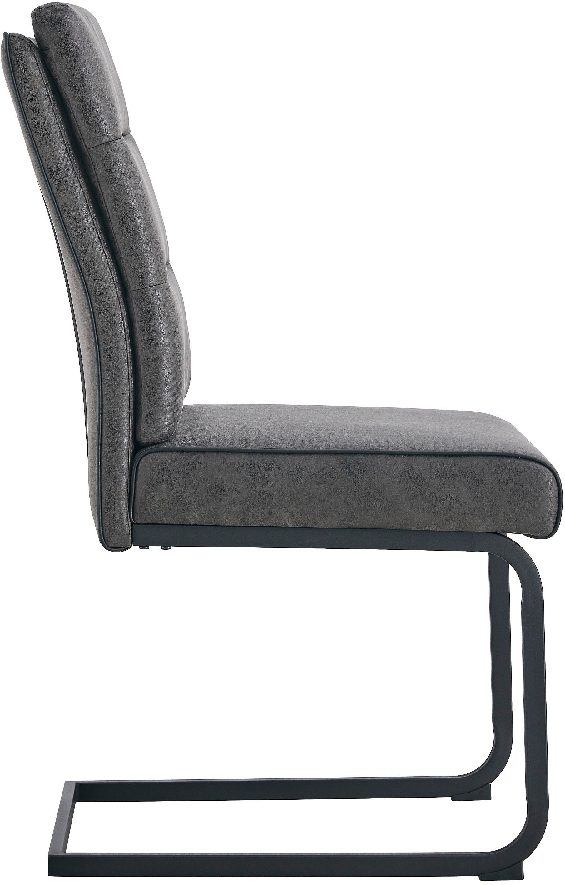 Duo Collection Vrijdragende stoel Marga sledestoel, set van 2 extra verdikking met pocketveringskern, glijders voor de veiligheid (set, 2 stuks)