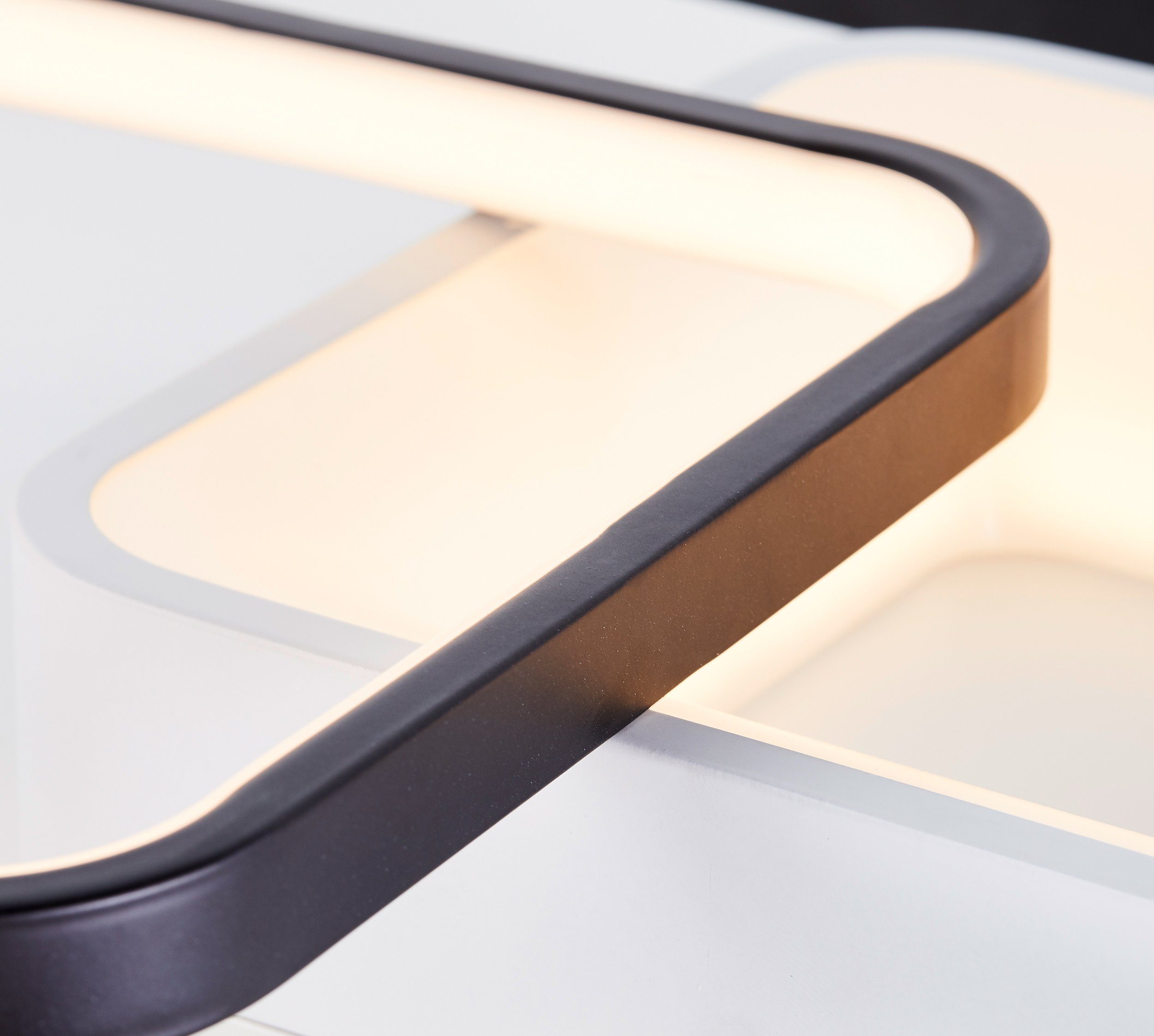 Brilliant Leuchten Led-plafondlamp Cava 40x40 cm, dimbaar, cct, 5000 lm, afstandsbediening, metaal, wit/zwart (1 stuk)