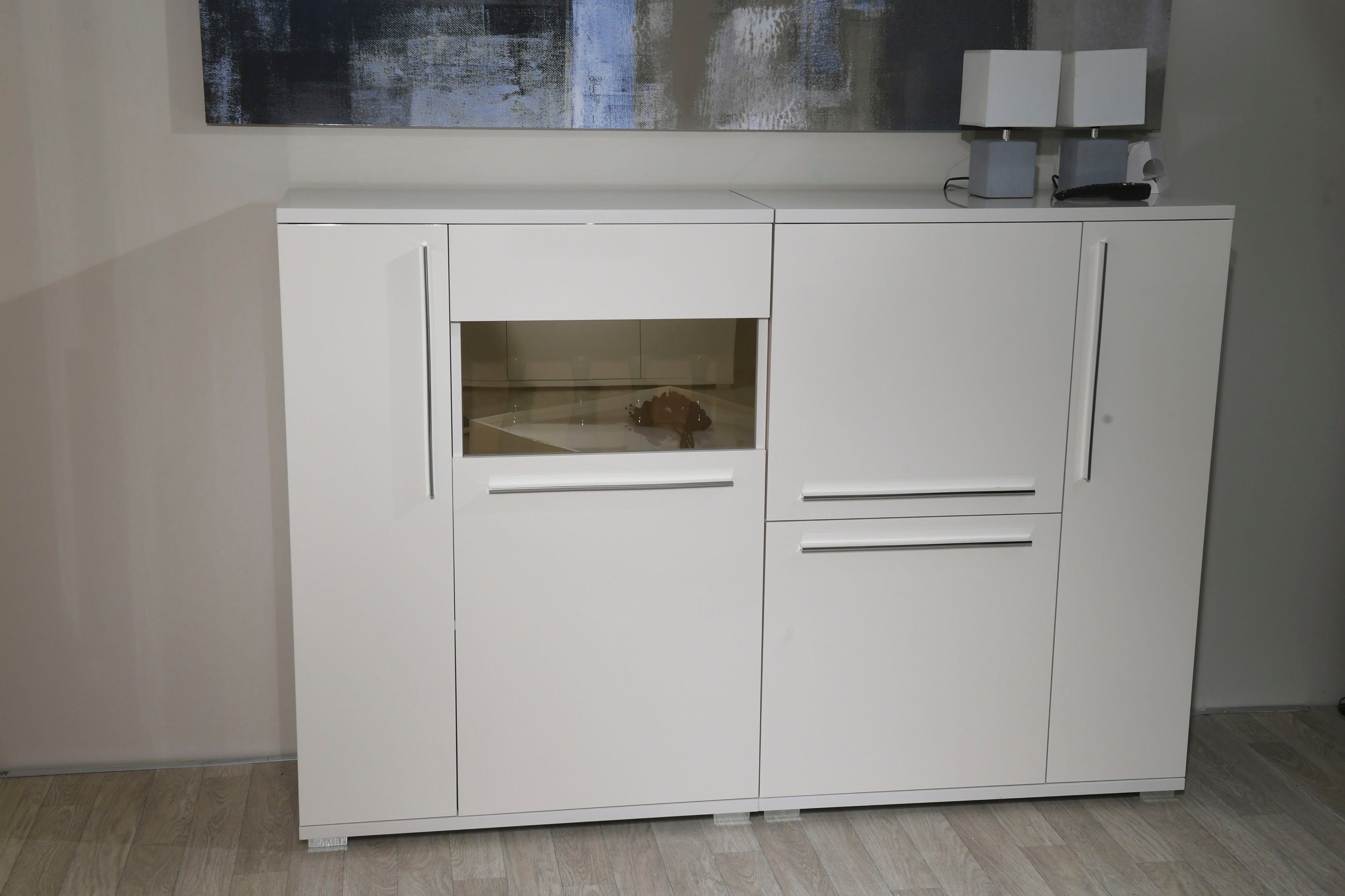 Places of Style Vitrinekast Piano UV-gecoat, soft close-functie