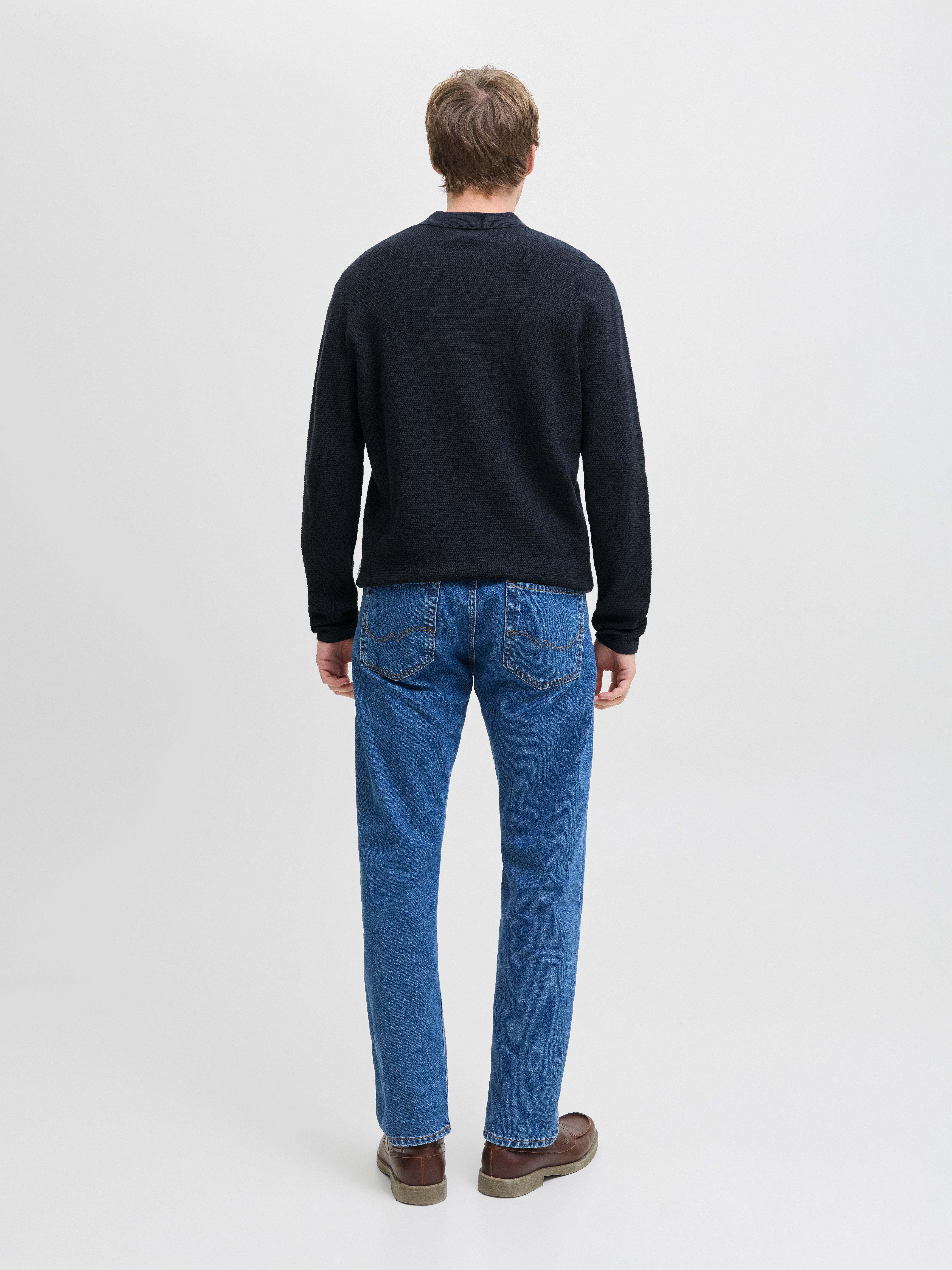 Jack & Jones Gebreide trui JJEGEORGE KNIT POLO LS SN