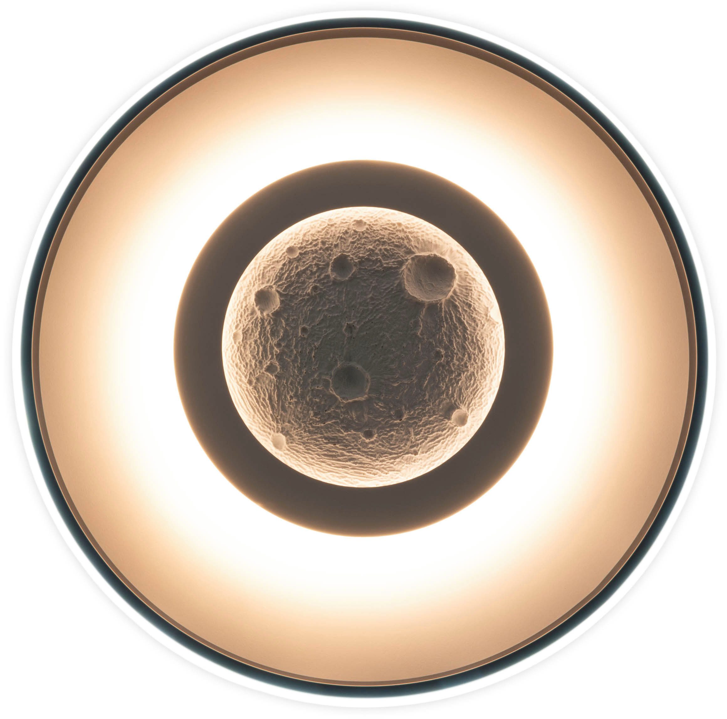 my home Led-plafondlamp Lyra Maan (maanstructuur), incl. CCT, RGB geheugen, nachtlamp, afstandsbediening (1 stuk)