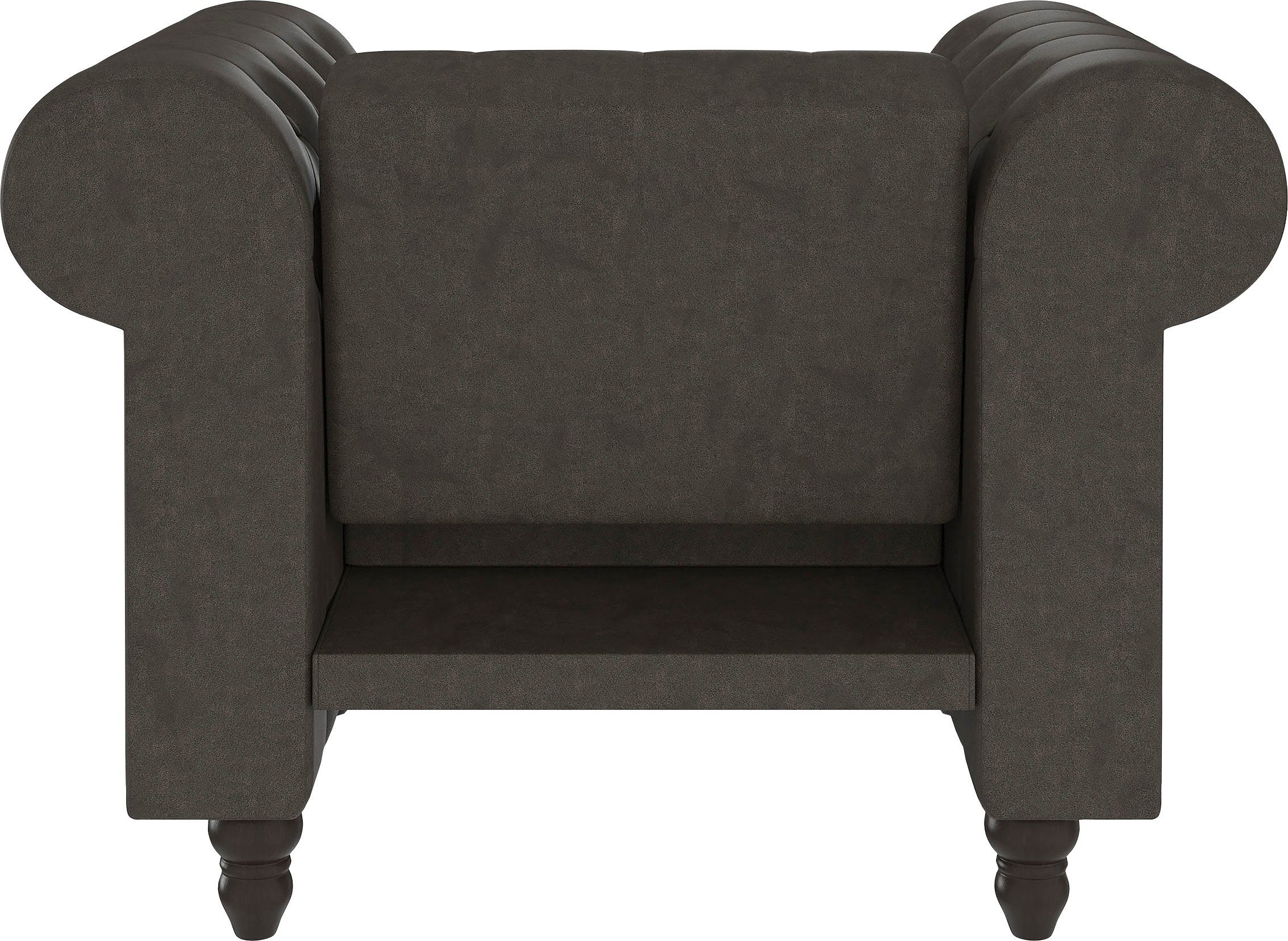 Dorel Home Chesterfield-fauteuil Felix met rugleuning 3-voudig verstelbaar, benen massief hout, zithoogte 46 cm