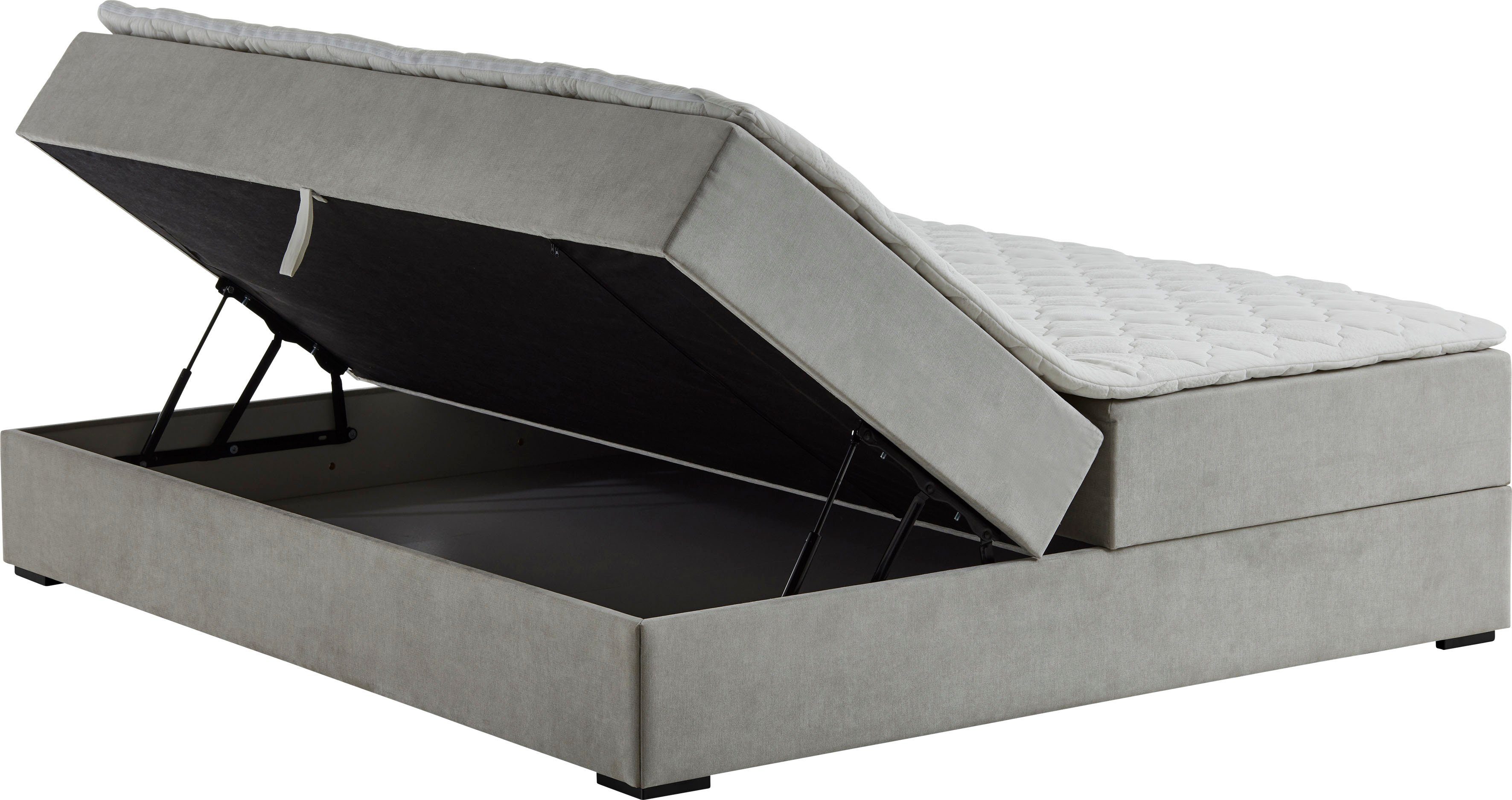 ATLANTIC home collection Boxspring Lucy zonder hoofdbord, vrij plaatsbaar, met bedkist