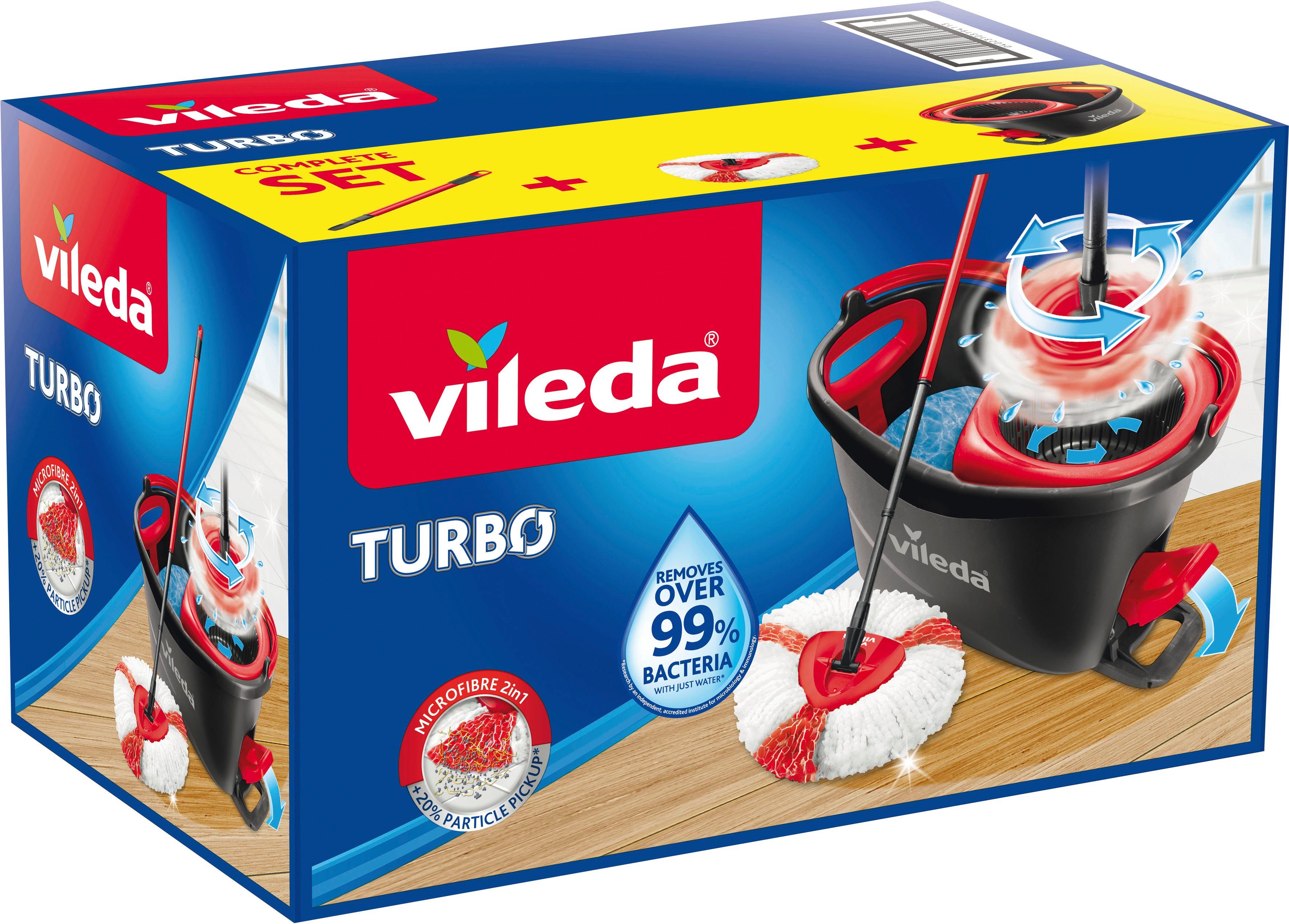 Vileda Vloerwisserset TURBO Box incl. Classic Vervanghoes (set, 3-delig)