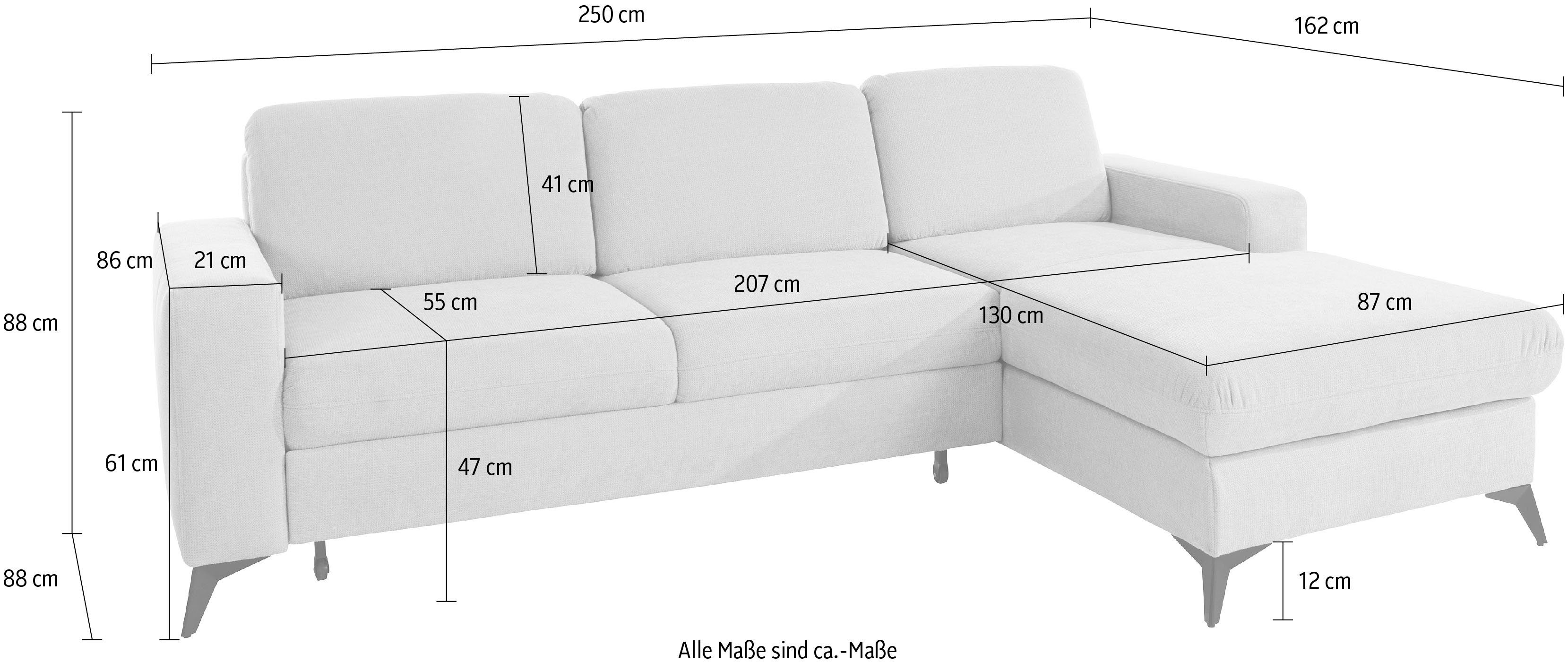 Places of Style Hoekbank Lolland L-vorm Naar keuze met slaapfunctie en bedkist, binnenvering