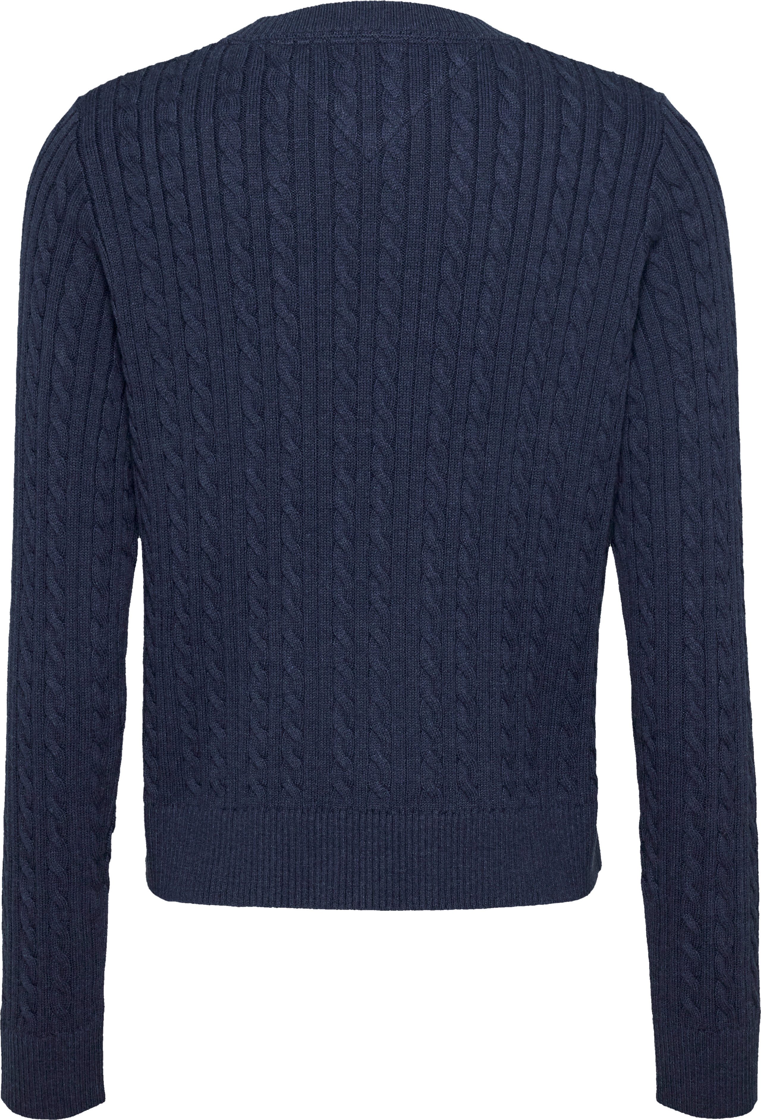 TOMMY JEANS Gebreide trui TJW CABLE ESSENTIAL SWEATER met kabelpatroon logo-borduursel