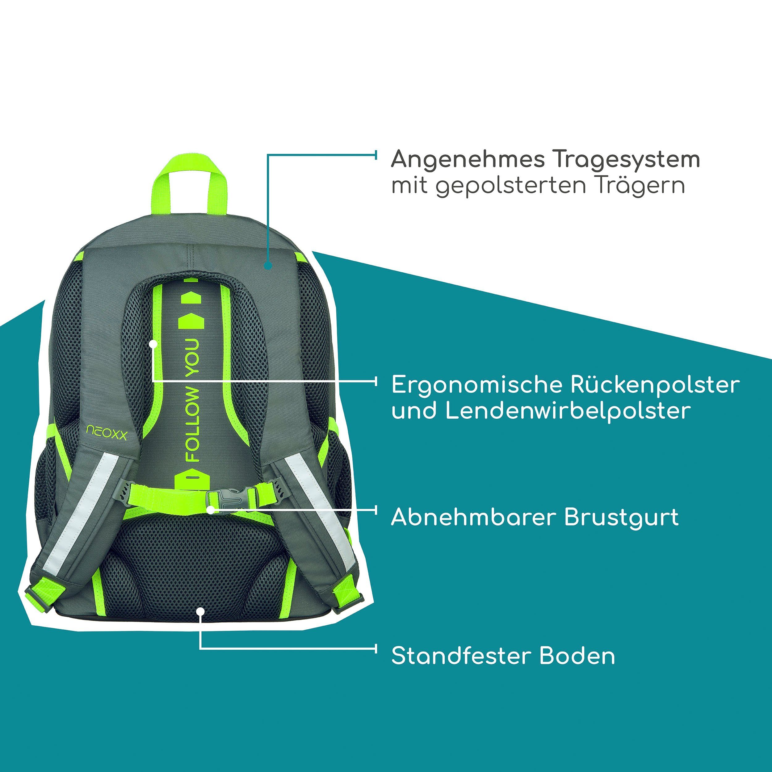 neoxx Schoolrugzak Flow, Boom gedeeltelijk van gerecycled materiaal
