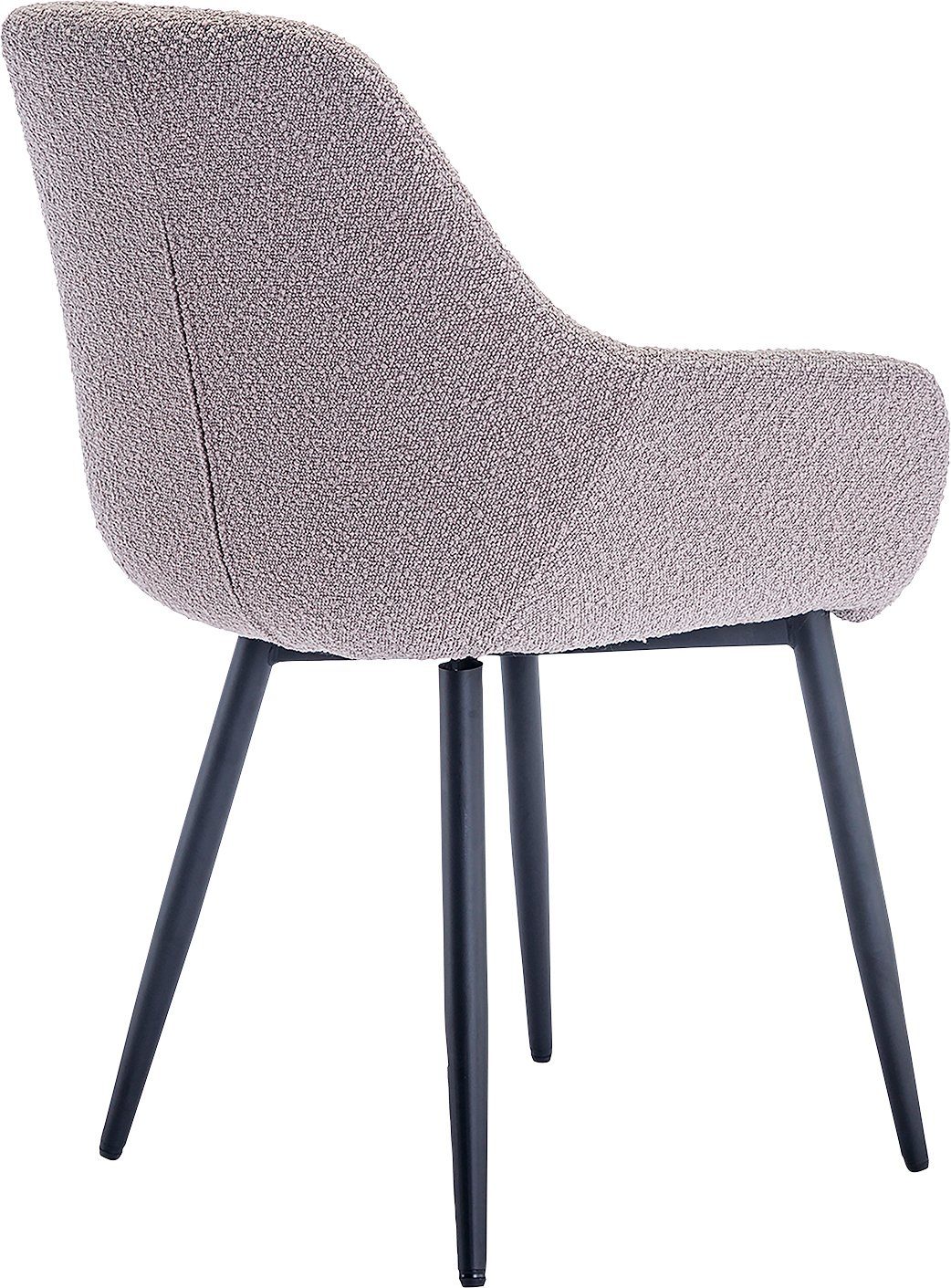 SalesFever Stoel met armleuningen moderne bouclébekleding (set, 2 stuks)