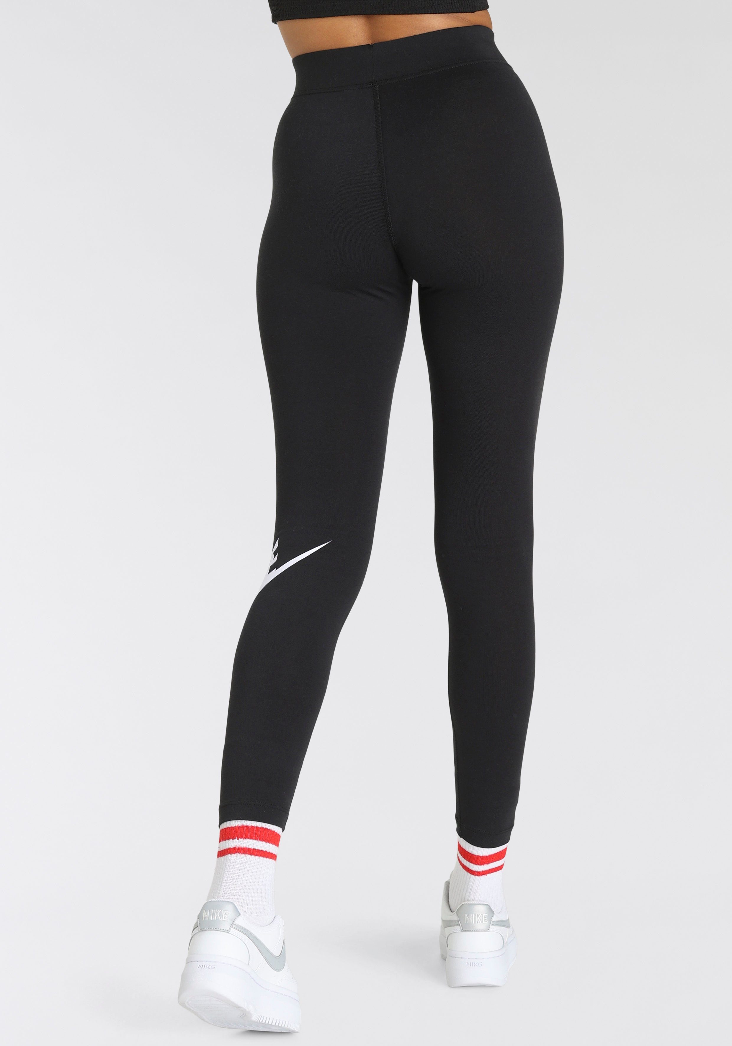Nike Sportswear Legging Essential Women's High-Waisted Graphic Leggings Zweetafvoerende high waist sportleggings met logo