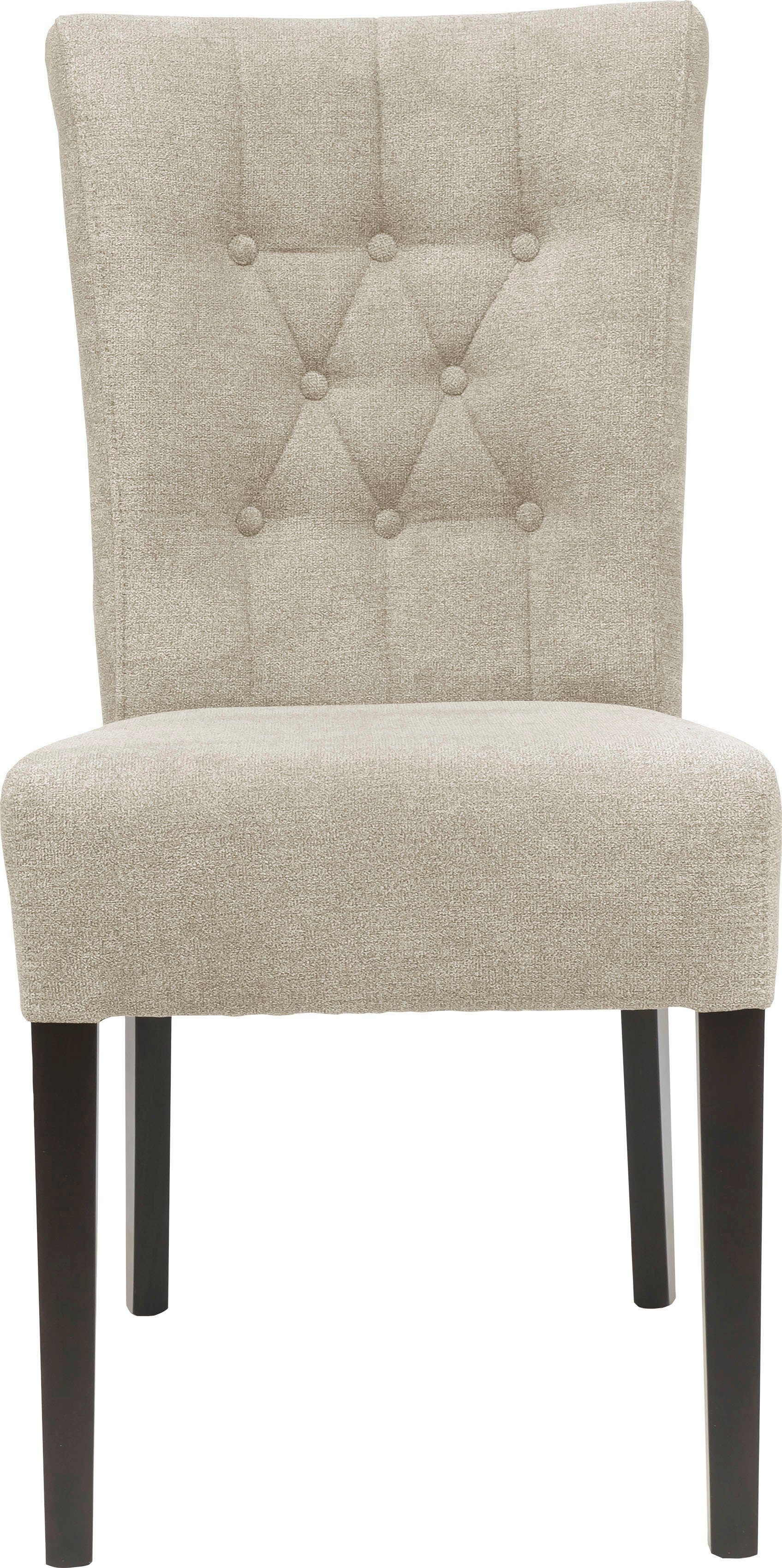 Home affaire Eetkamerstoel Queen BESTSELLER Gestoffeerde stoel met knoopdetails, set van 2, 4 of 6