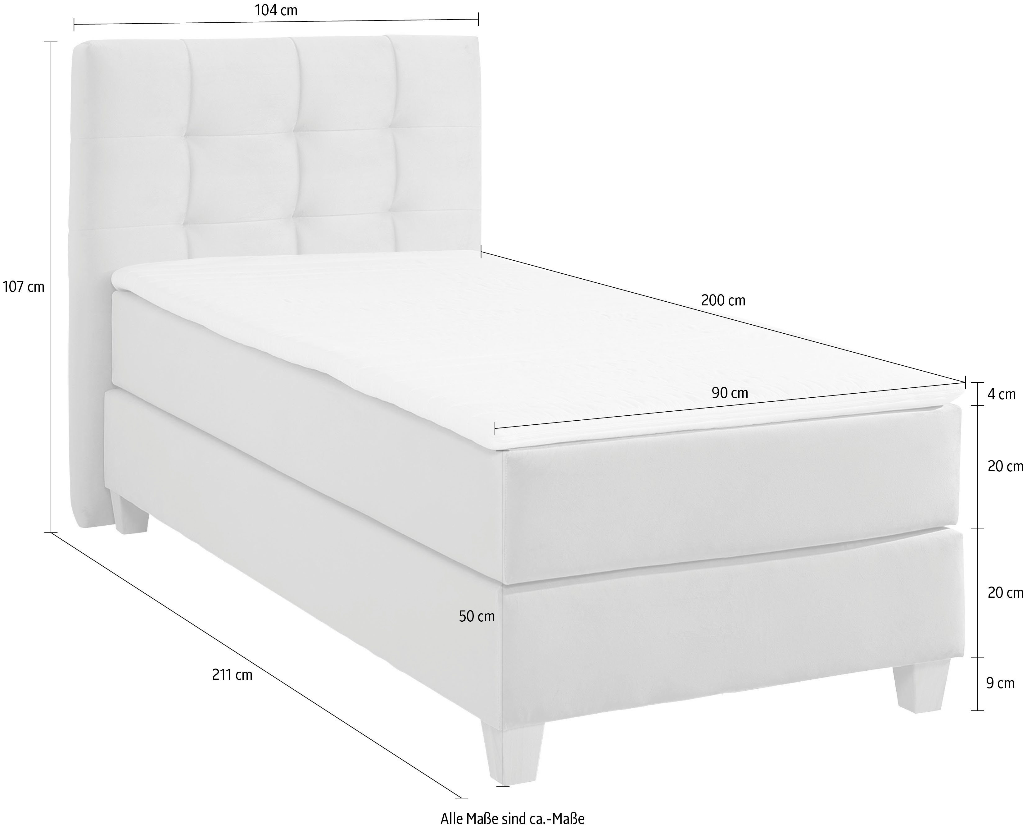 Home affaire Boxspring Moulay incl. topmatras, in 3 hardheden, tfk ook in hardheid 4