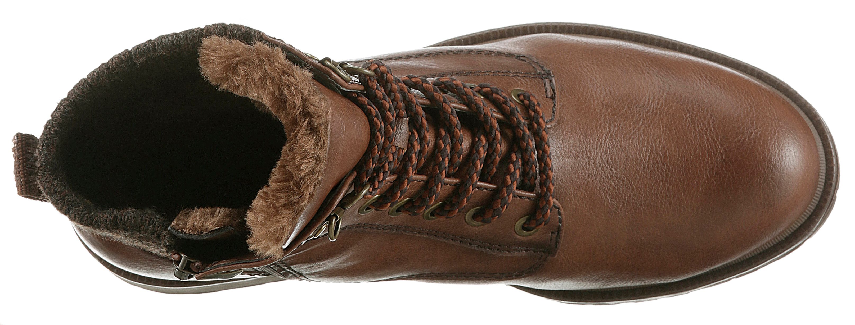 Tamaris Winterlaarzen blokhak, veterschoenen, winter enkellaars met duo tex-uitrusting