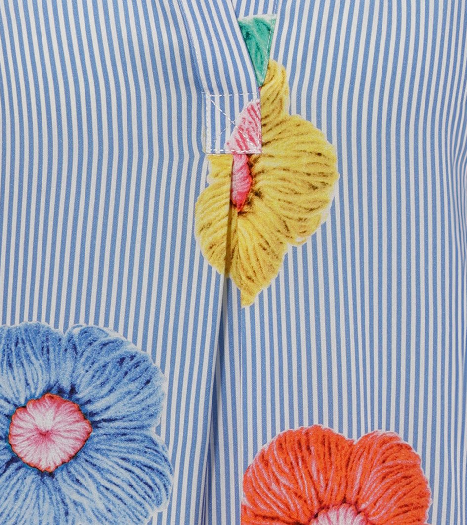 Aniston CASUAL Blouse zonder sluiting gestreept en versierd met kleurrijke bloemen - nieuwe collectie