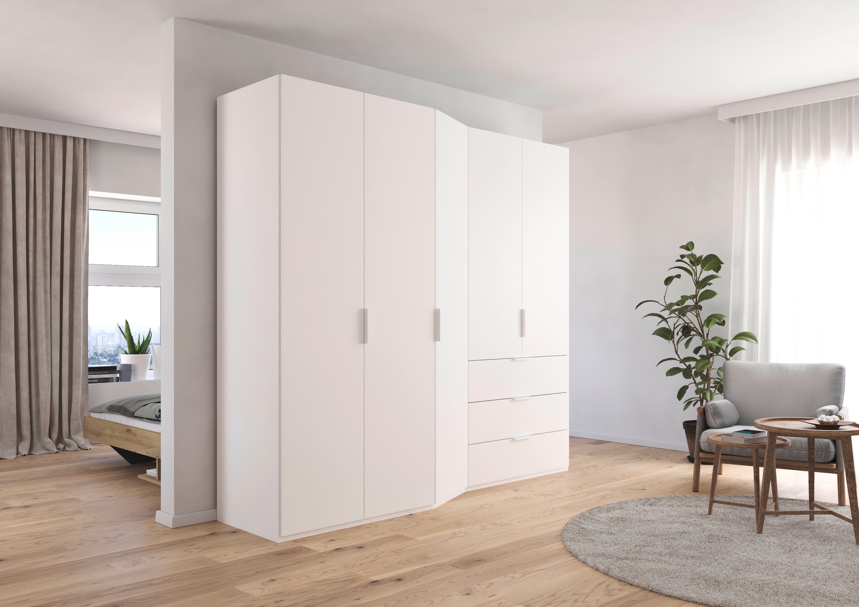 rauch Draaideurkast Kledingkast kast garderobe waskast WAVE in 2 verschillende diepten, met soft-close functie made in germany
