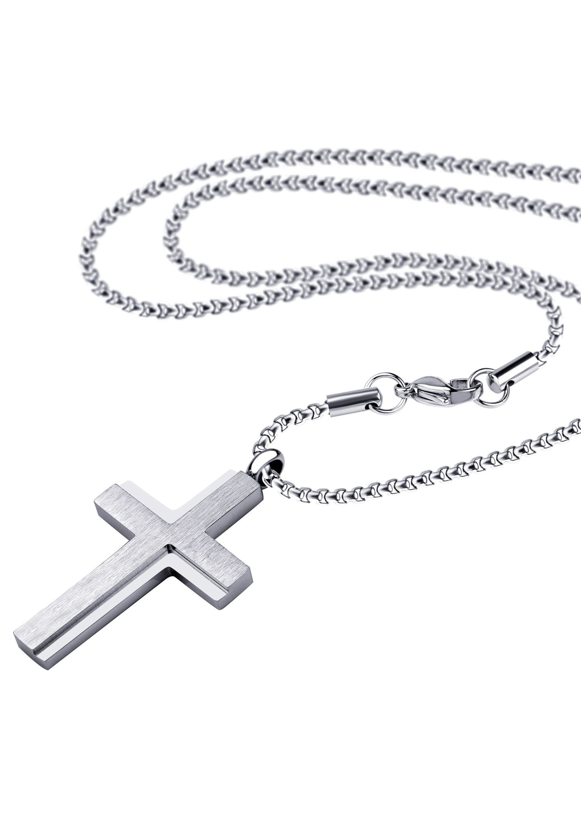 Firetti Ketting met hanger Sieraad cadeau kruis met zirkoon (synthetisch)