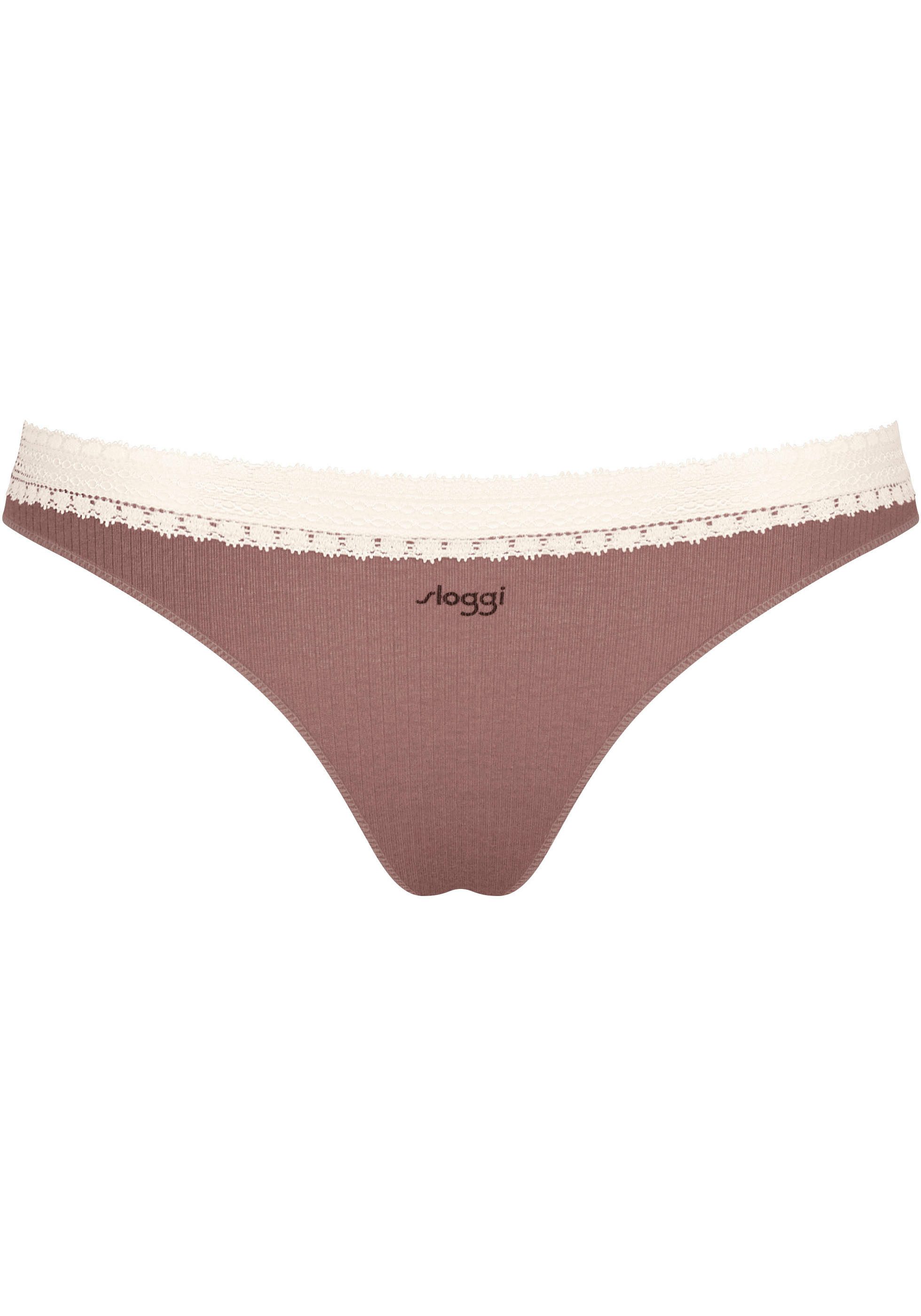 Sloggi Slip GO Ribbed R Brazil C2P zachte ribstof met kantafwerking (2 stuks, Set van 2)