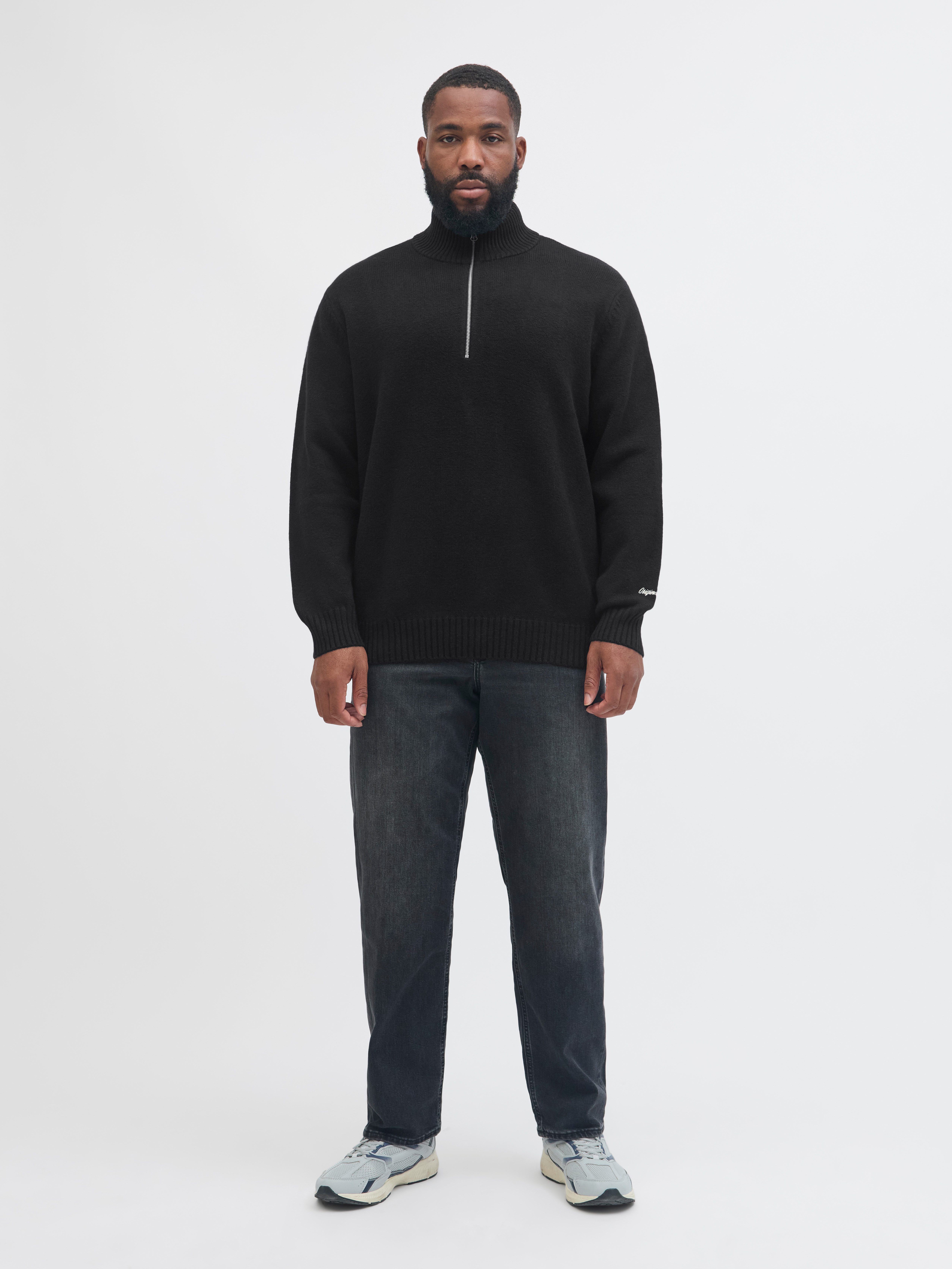 Jack & Jones PlusSize Schipperstrui JORNORREBRO KNIT HALF ZIP PLS