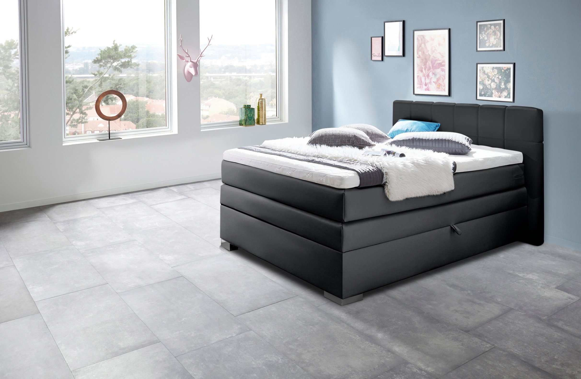 INOSIGN Boxspring Airdrie inclusief bedkist en topper