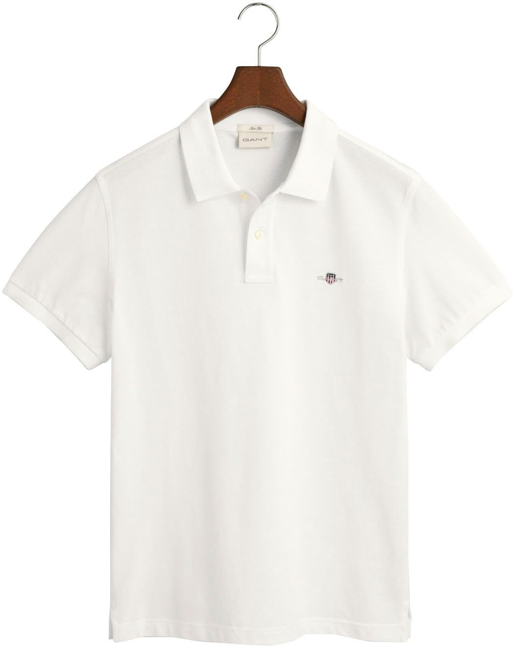 Gant Poloshirt SLIM SHIELD SS PIQUE POLO met logoborduursel op borsthoogte
