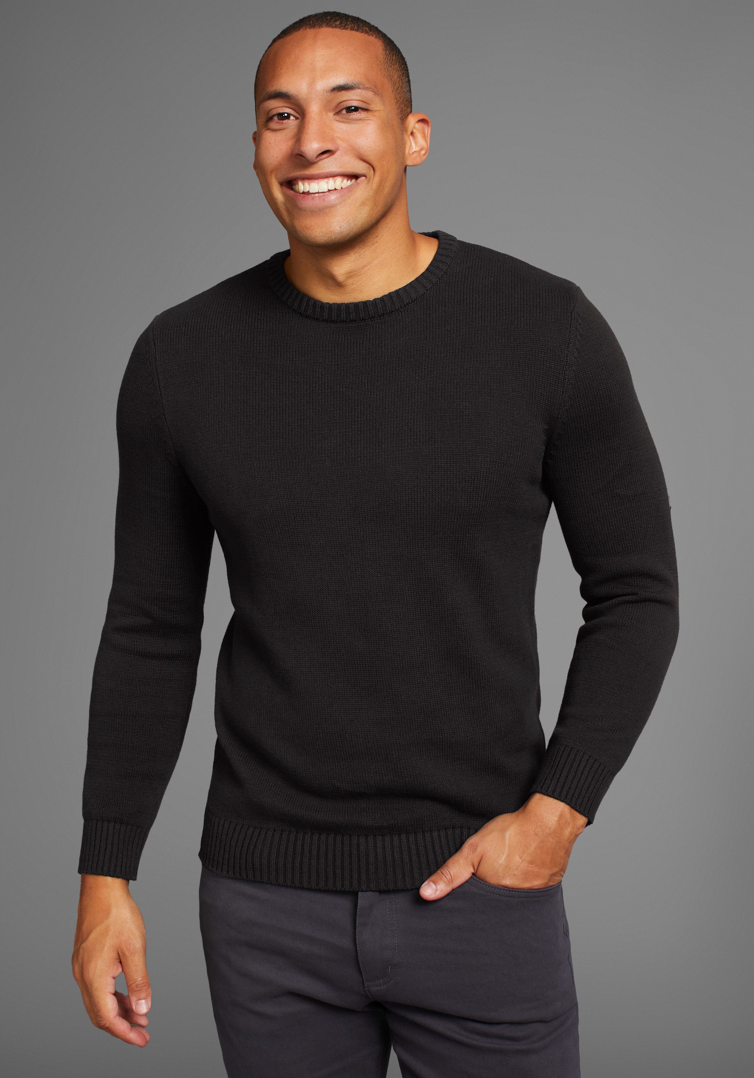 Man's World Trui met ronde hals CIRCULAR COLLECTION-GOTS gecertificeerd