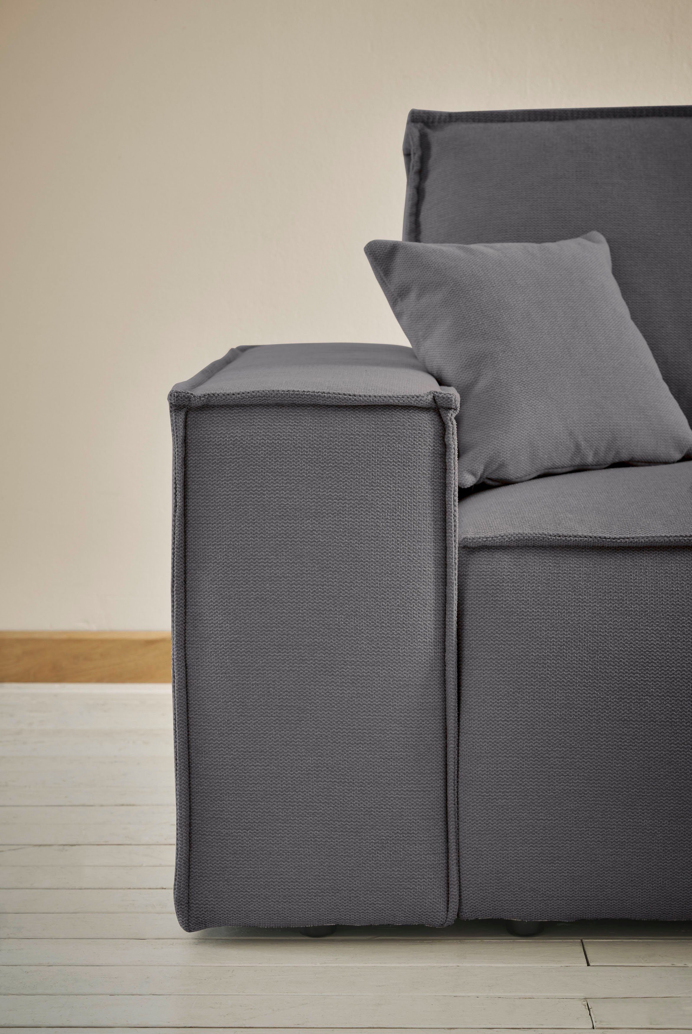 andas 3-zitsbank FINNLEY slaapbank 257 cm, slaapfunctie met bedlade (200/136cm)