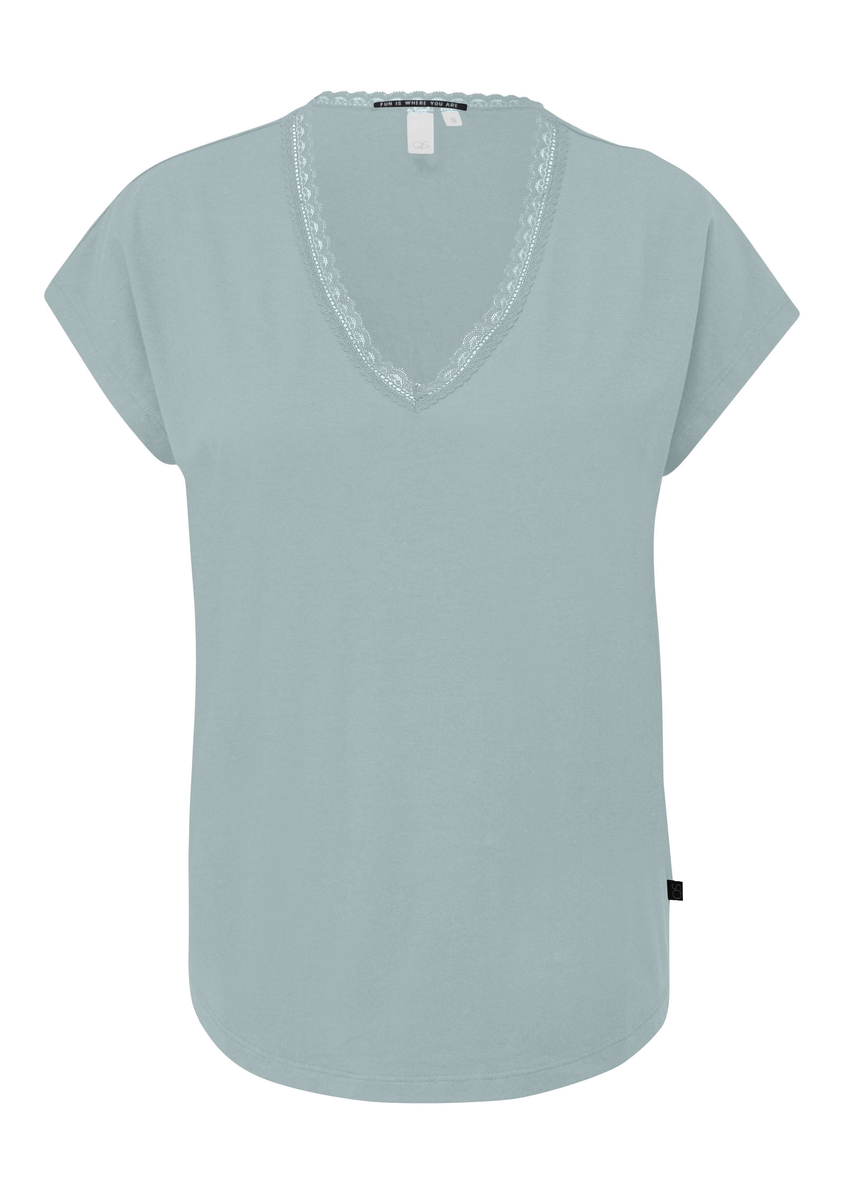 Q/S designed by T-shirt met kant bij de hals