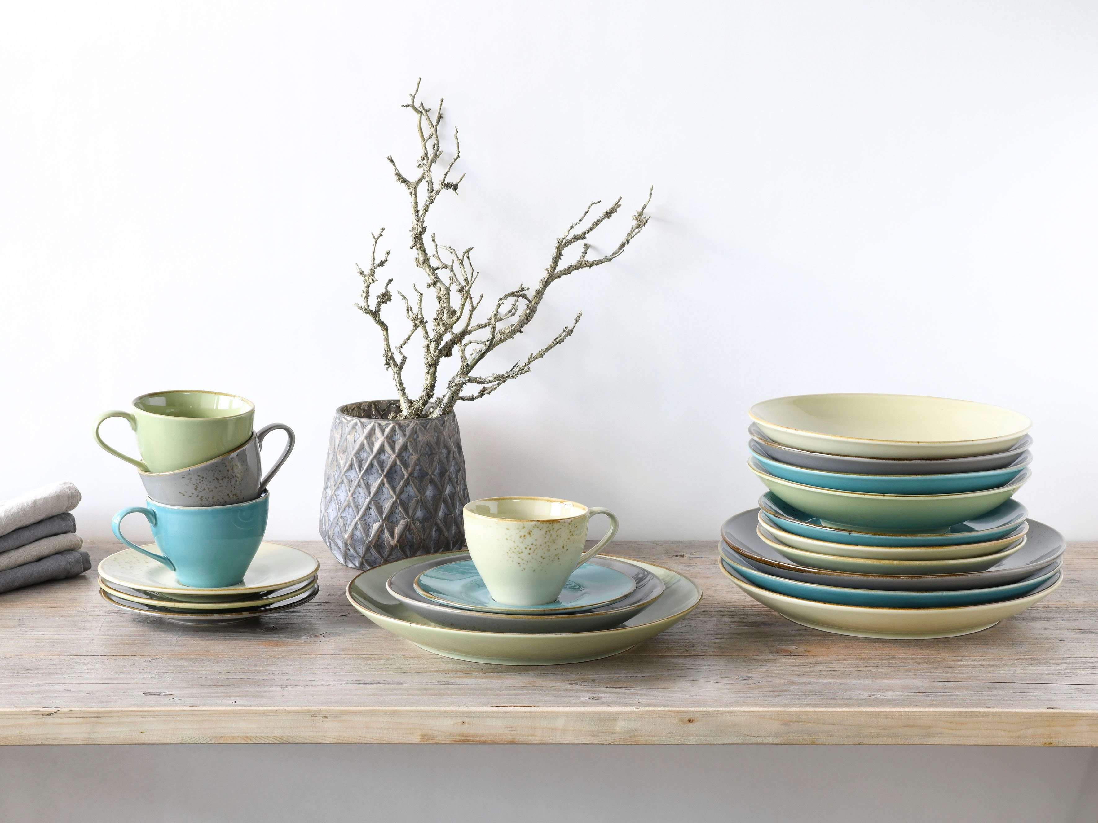 CreaTable Combi-servies Servies-set NATURE COLLECTION Servies, 20 delen, voor 4 personen (set, 20-delig)