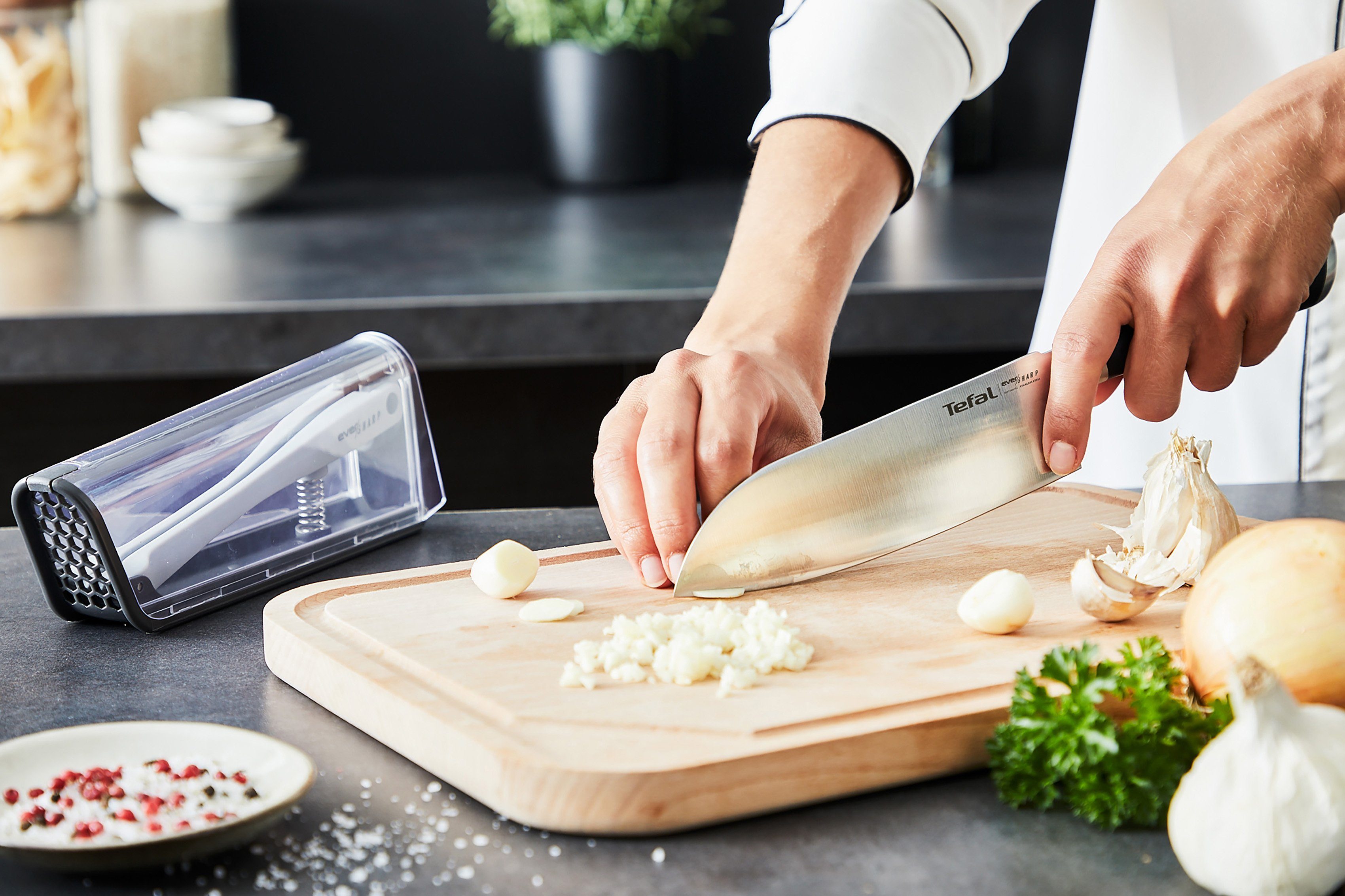 Tefal Messenset K25790 Ever Sharp S Roestvrij staal, langdurige snijkracht en scherpte (set, 2-delig)
