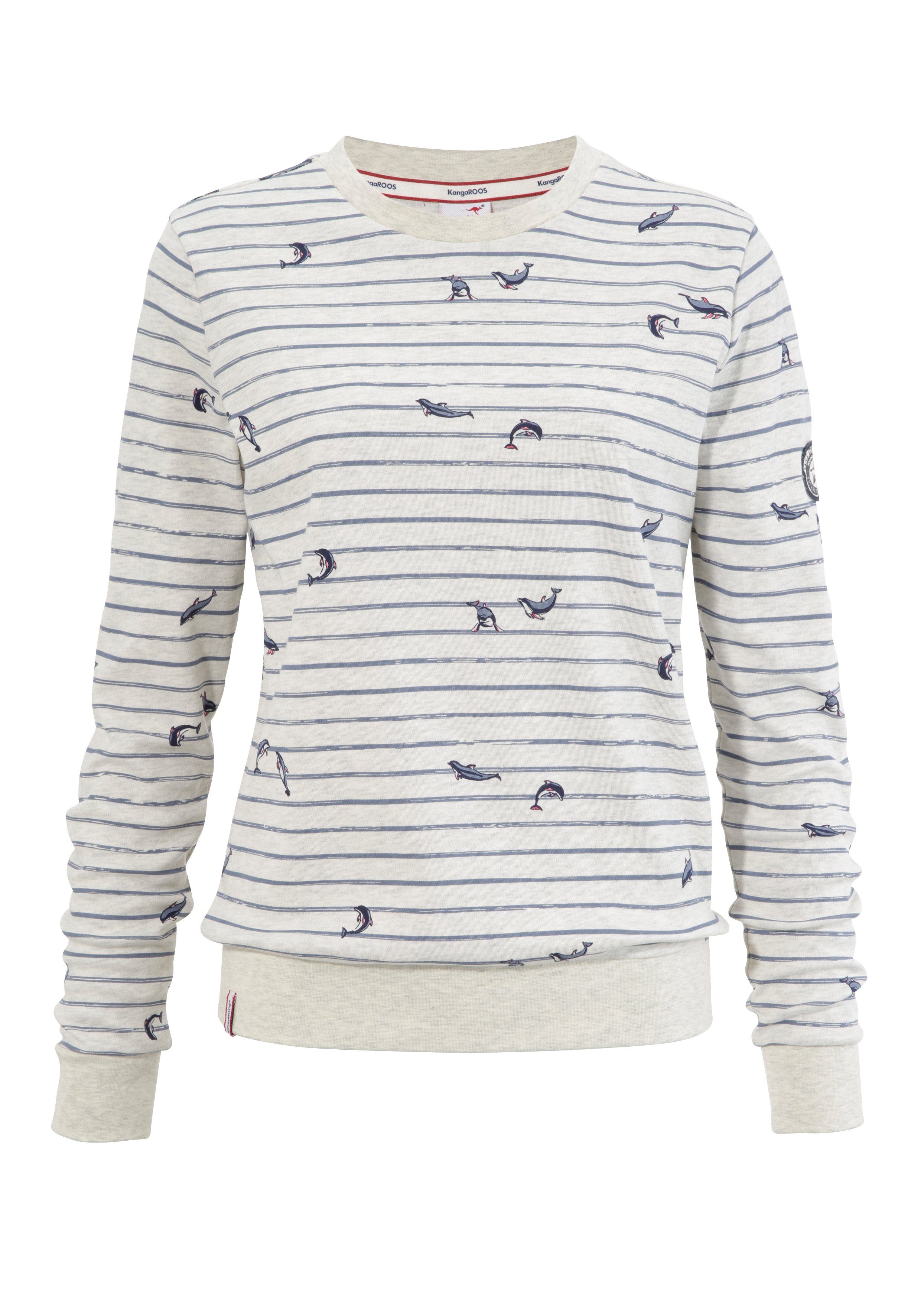 KangaROOS Sweatshirt Lange mouwen, figuurvolgende snit, ronde hals
