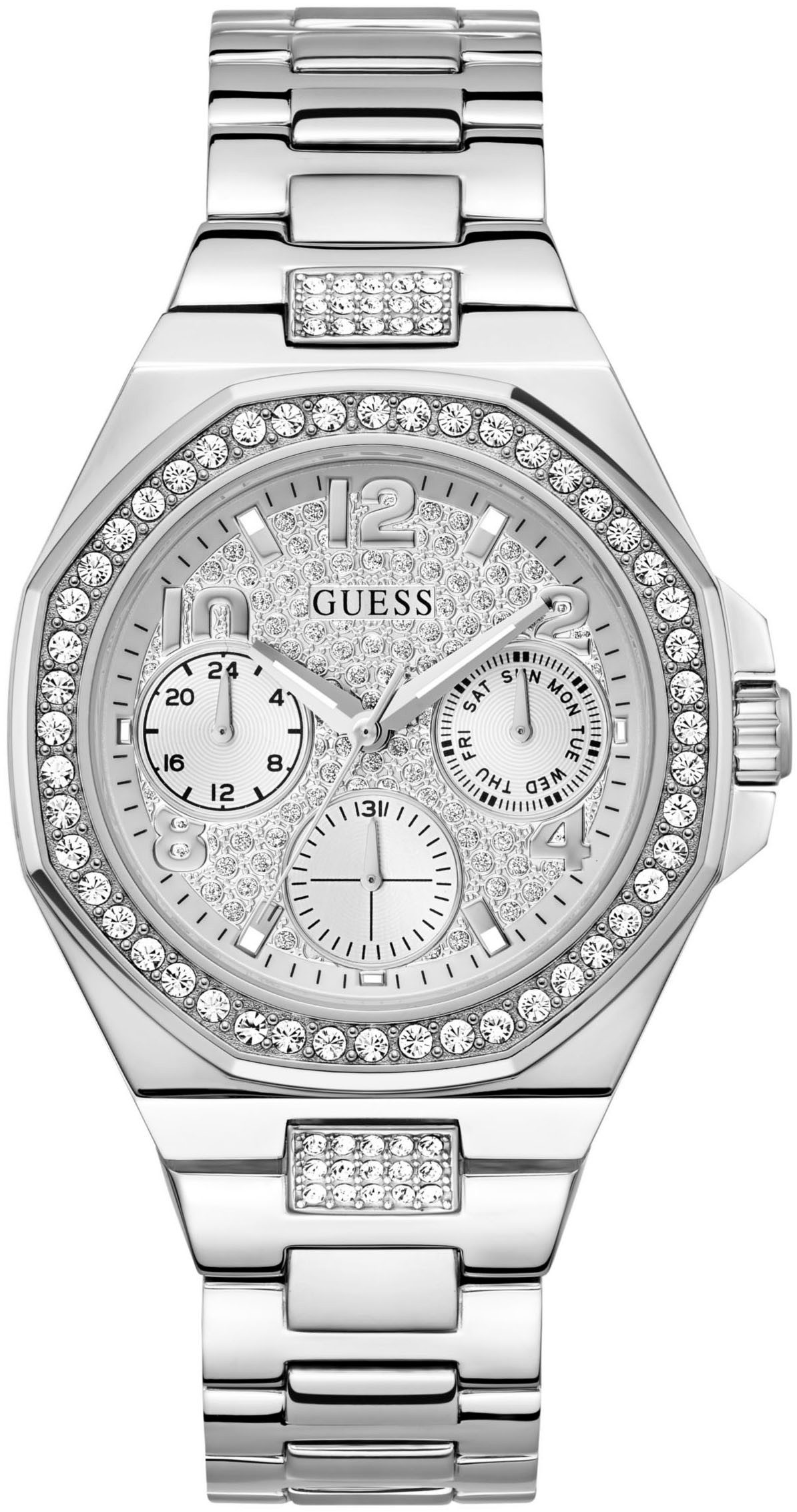Guess Multifunctioneel horloge LADY EMPIRE Quartzhorloge, horloge, damenuur, datum, 12/24-uurs weergave