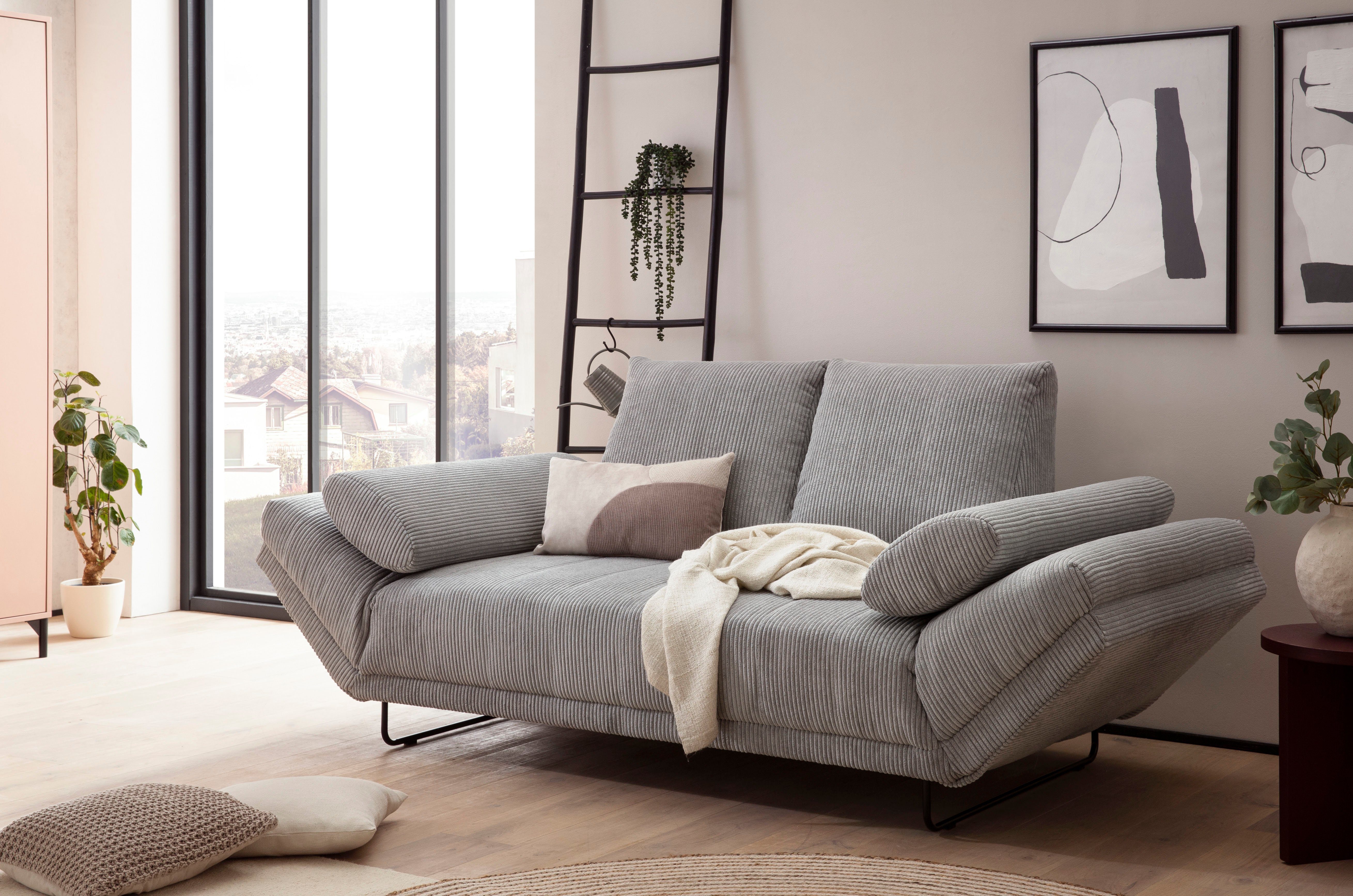 INOSIGN Slaapbank Jadelyn met opklapbare armleuningen, Binnenvering, ribfluwelen bekleding, incl. 2 armleuningkussens, ligoppervlak 97 x 250 cm
