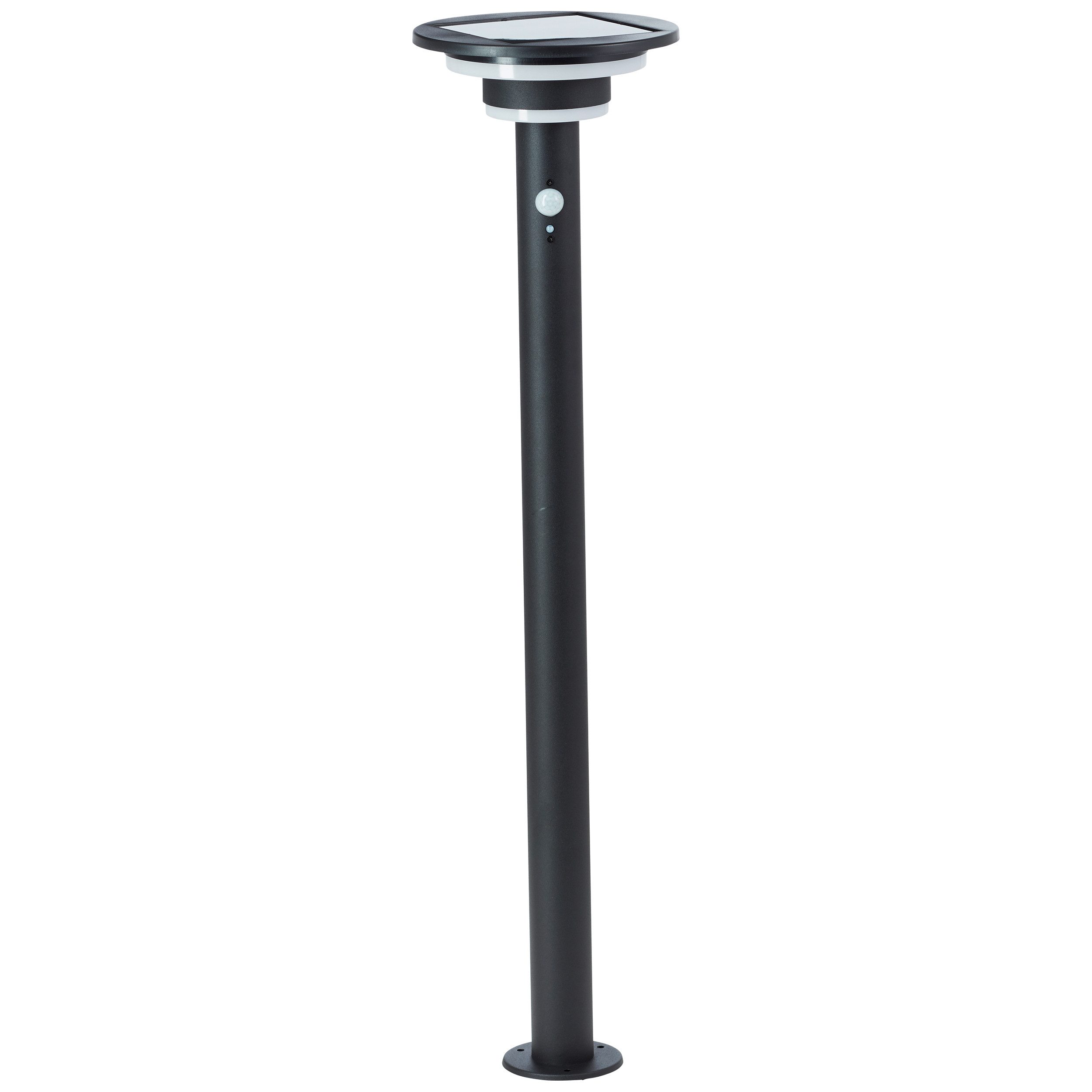 Brilliant Leuchten Led-vloerlamp voor buiten Garvina Zonne-energie, 85 cm, 430 lm, 3000 K, roestvrij staal, zwart (1 stuk)