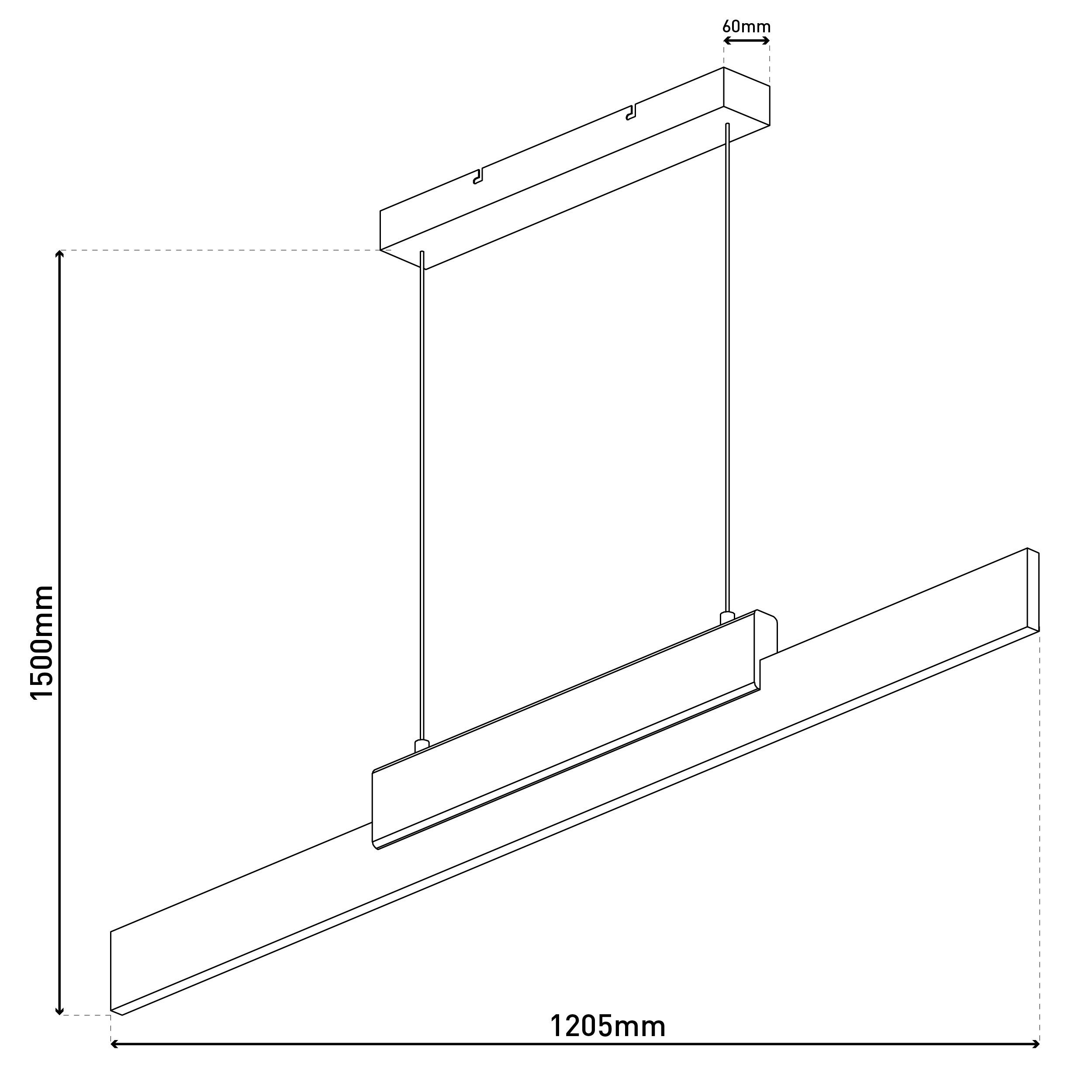 näve Led-hanglamp WIEBKE met hout, dimbaar via wandschakelaar, geheugenfunctie, hoogte verstelbaar (1 stuk)