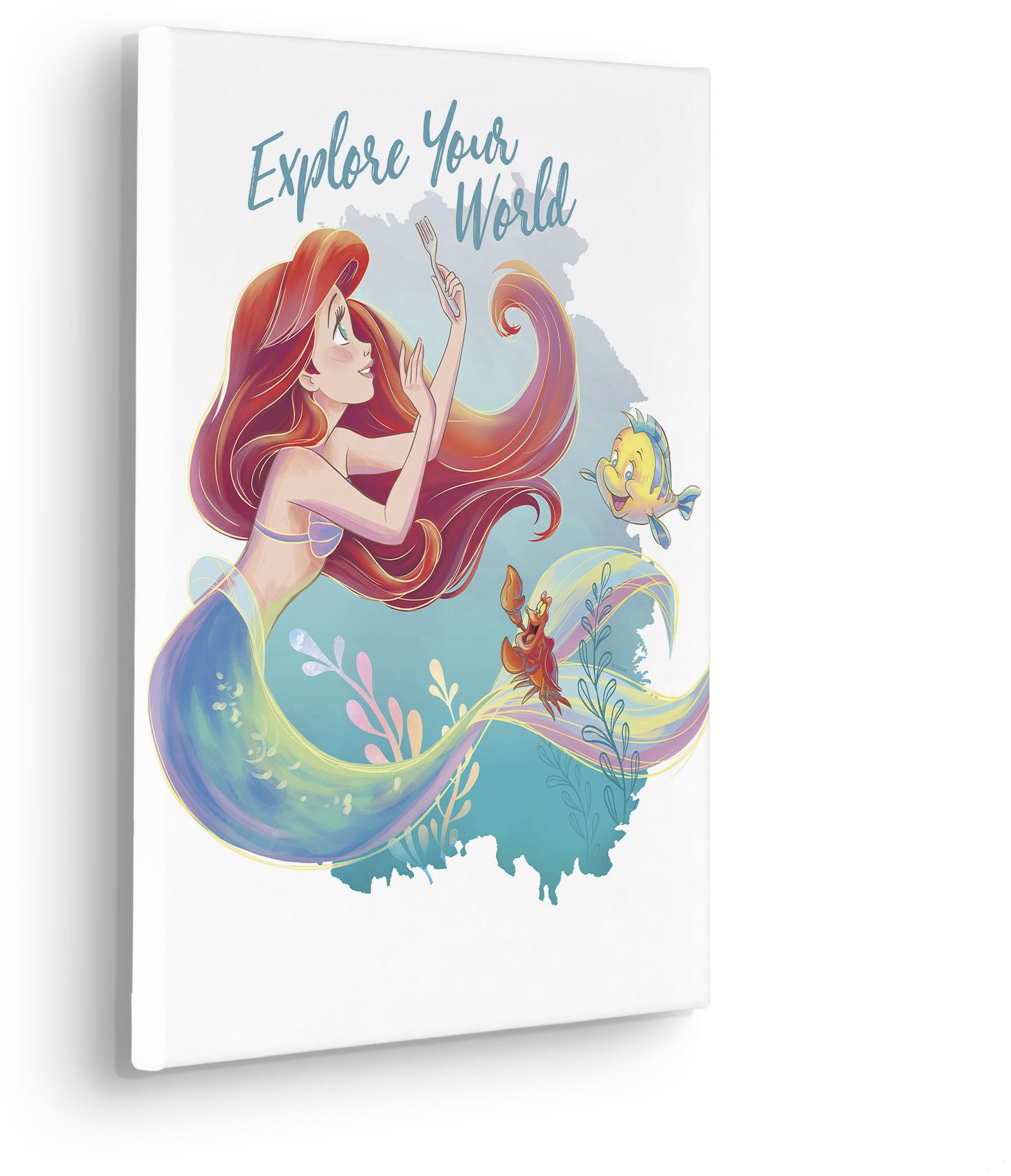 Komar Artprint op linnen Disney Ariel Explore your World 300 x 280 cm (breedte x hoogte) - behang, vlies, woonkamer, slaapkamer (1 stuk)