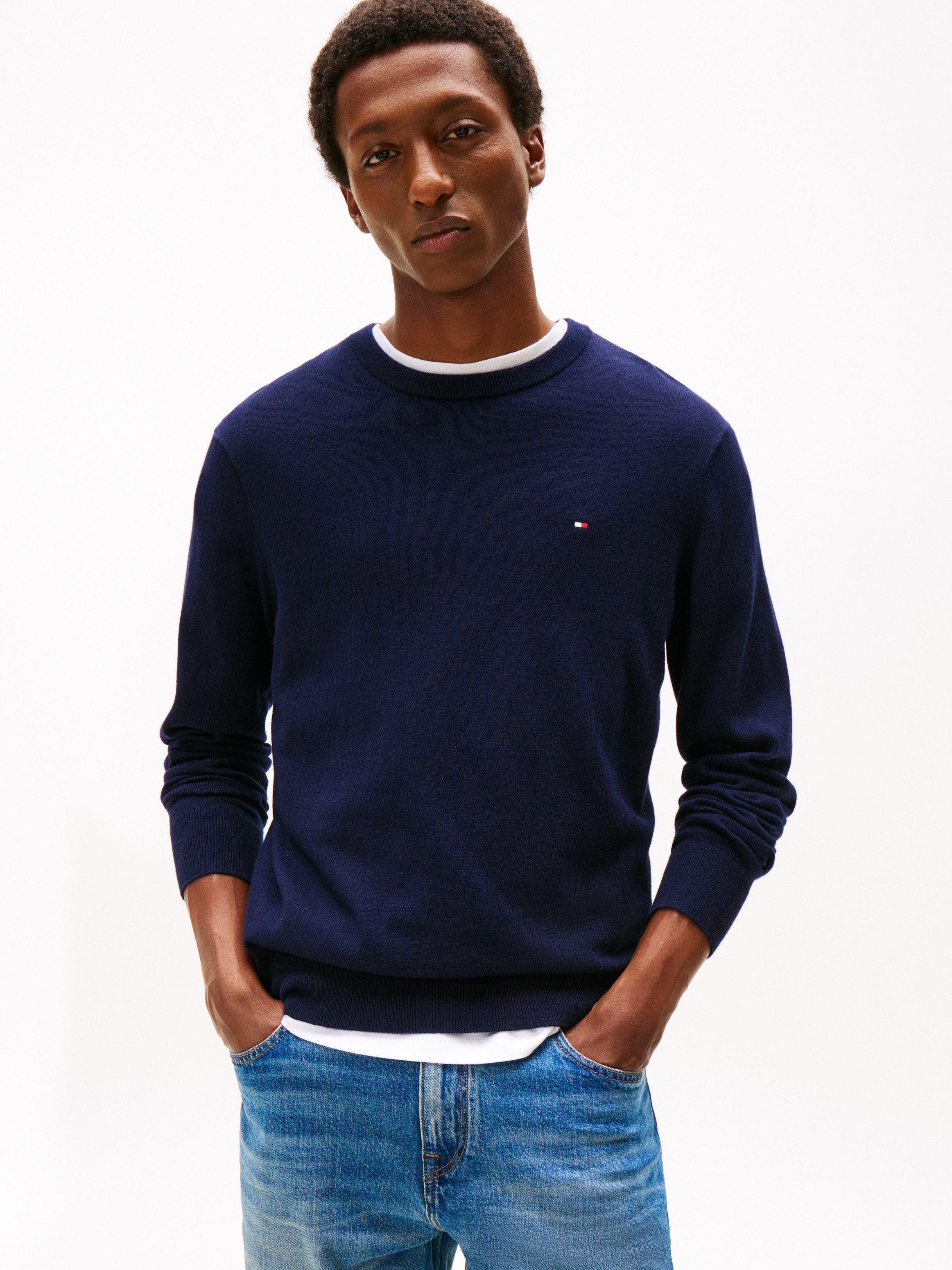 Tommy Hilfiger Trui met ronde hals PIMA ORG CTN CASHMERE CREW NECK
