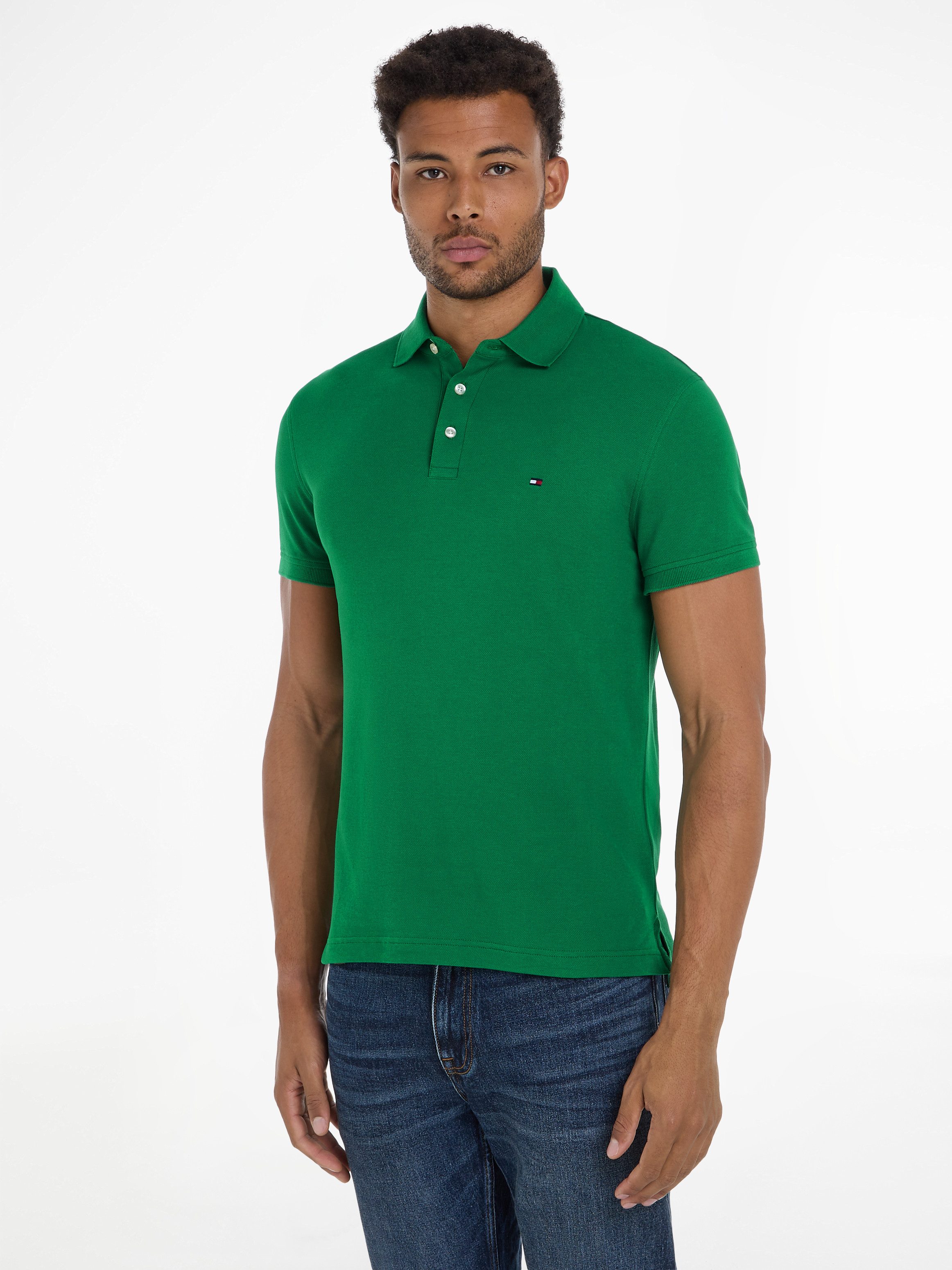 Tommy Hilfiger Poloshirt 1985 SLIM POLO van iets gestructureerd piqué