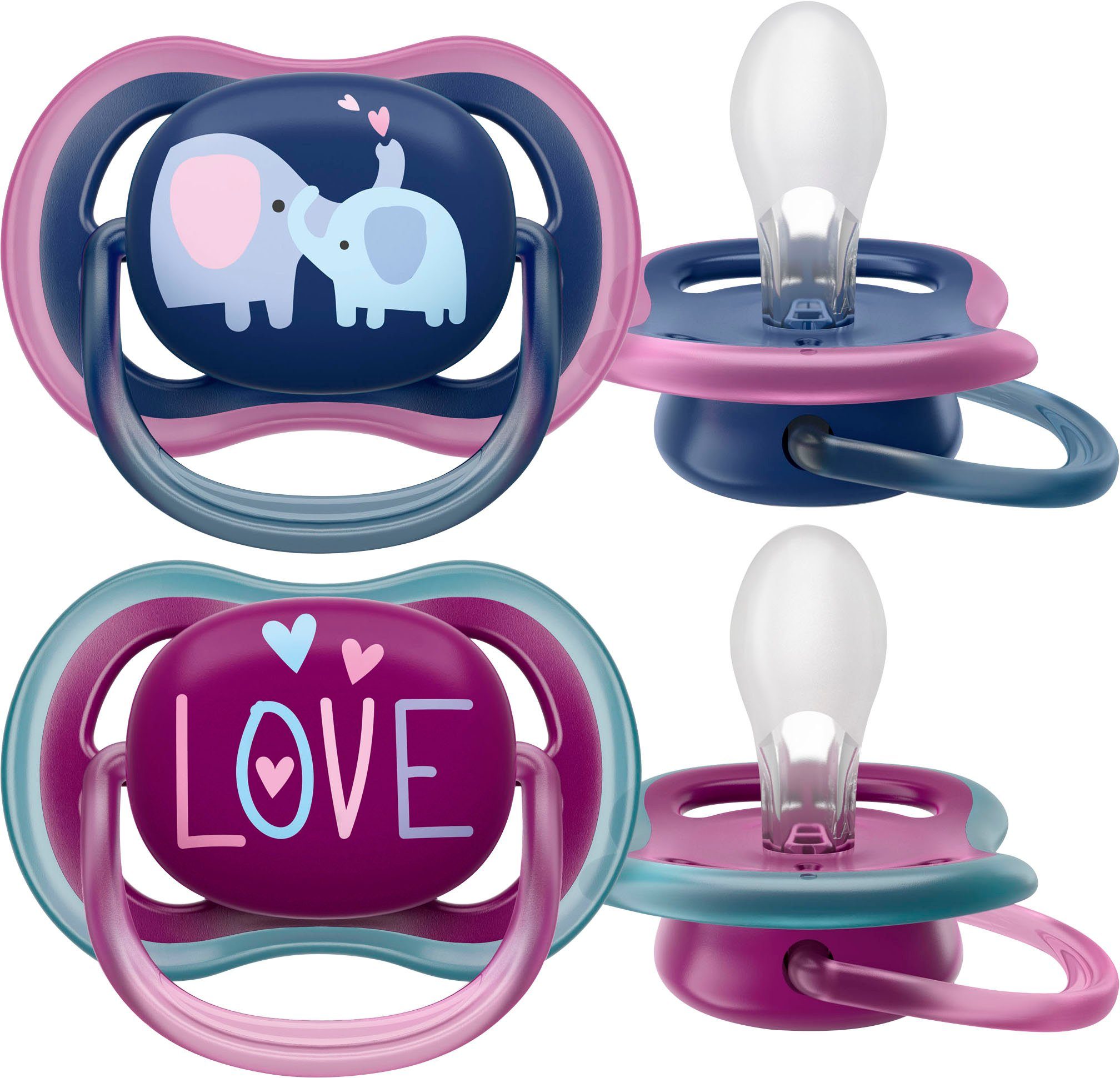 Philips AVENT Speen Ultra air SCF349 Dubbelpak, met transport- en sterilisatiehouder, vanaf 18 maanden (2 stuks)