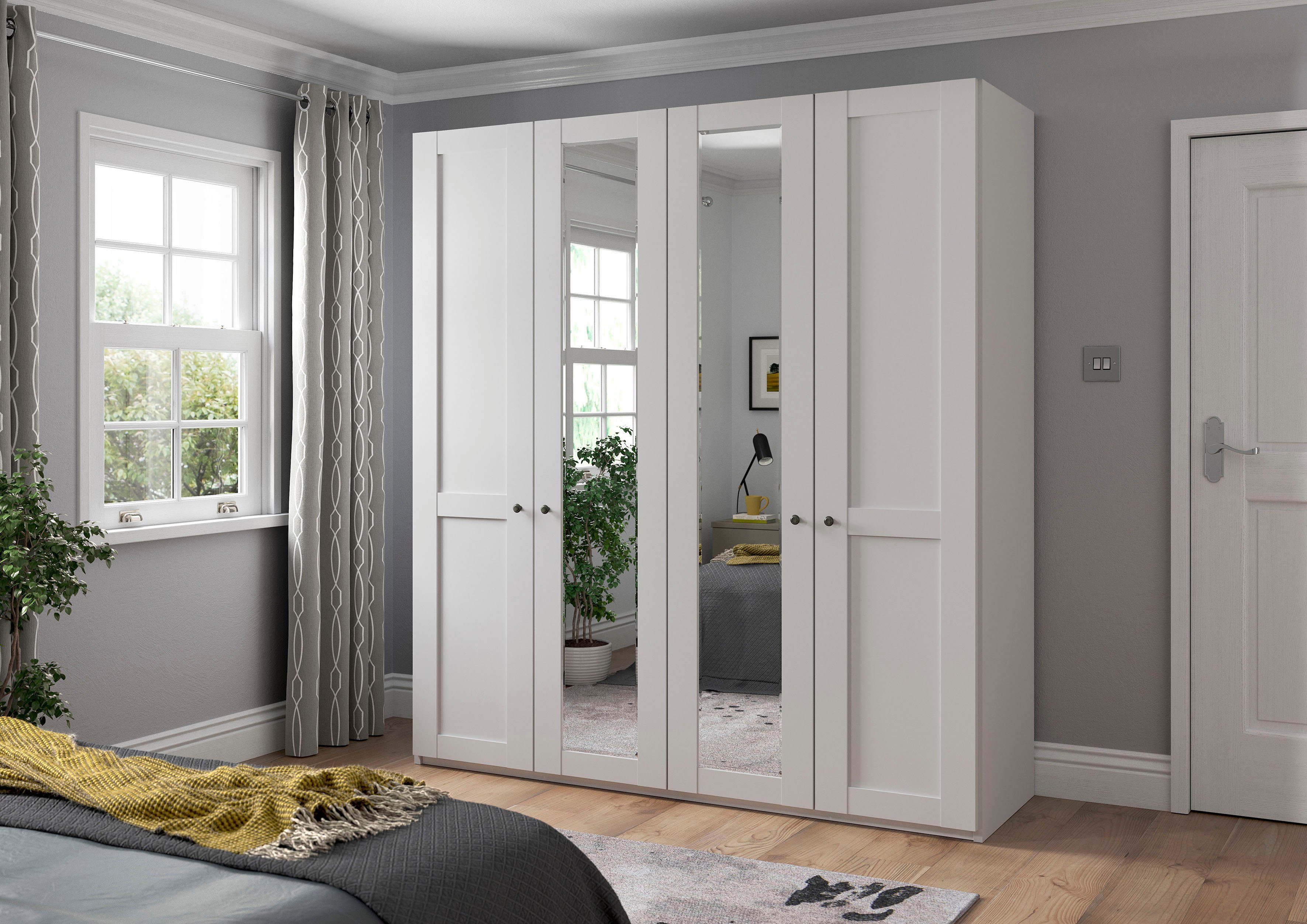 WIEMANN Draaideurkast Göteborg, met 95° openingshoek, made in Germany inclusief spiegel en deurdemper, moderne landelijke stijl