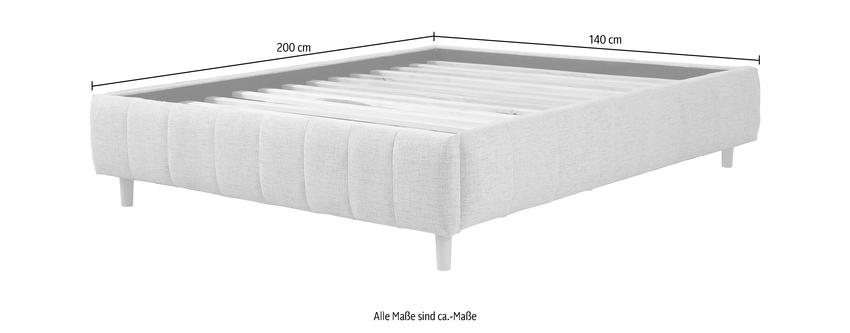 andas Gestoffeerd bed Tarje in 5 breedten, ook in extra lang 220 cm, incl. lattenrol