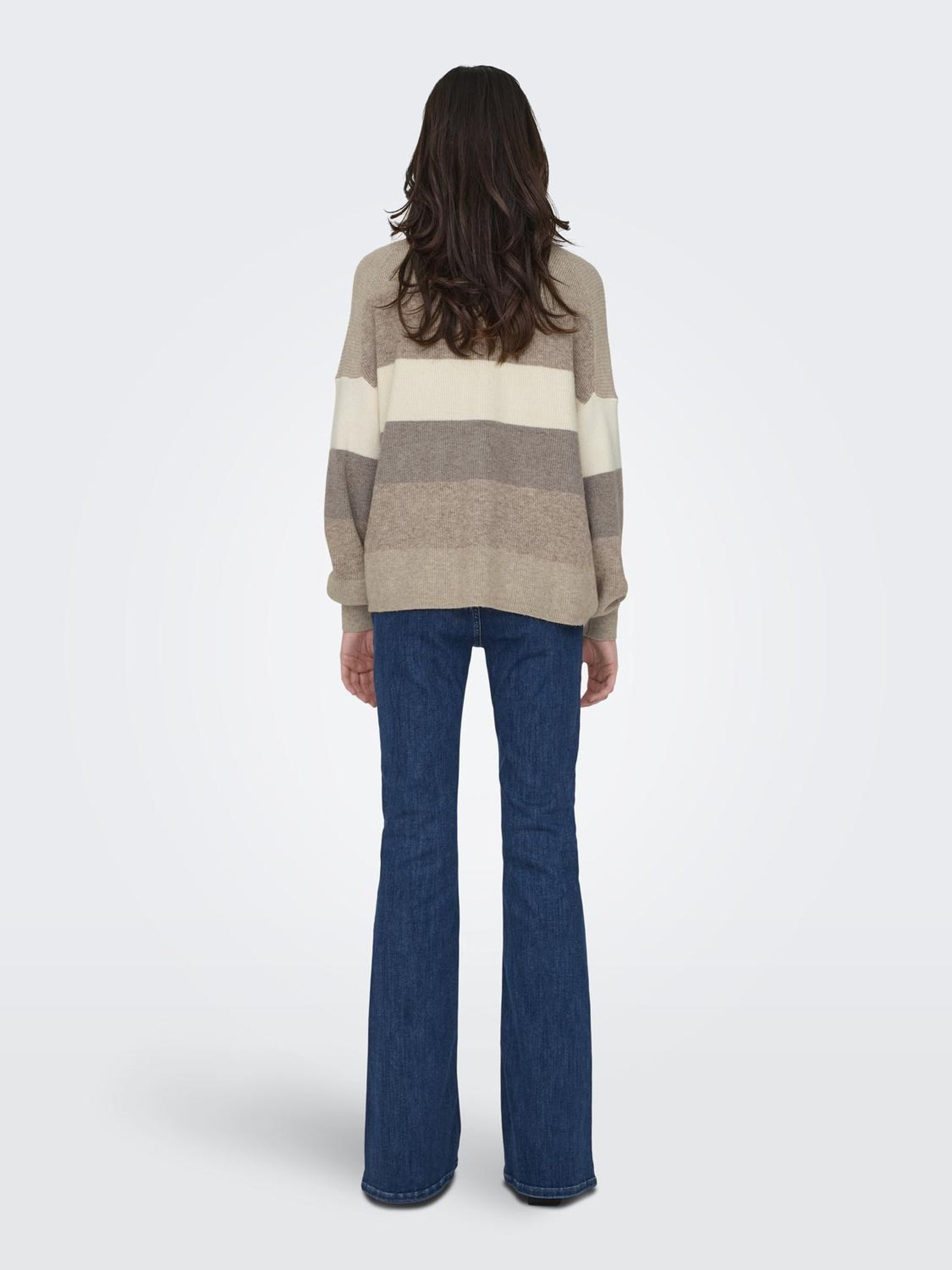 Only Gebreide trui ONLATIA L S STRIPE PULLOVER KNT NOOS