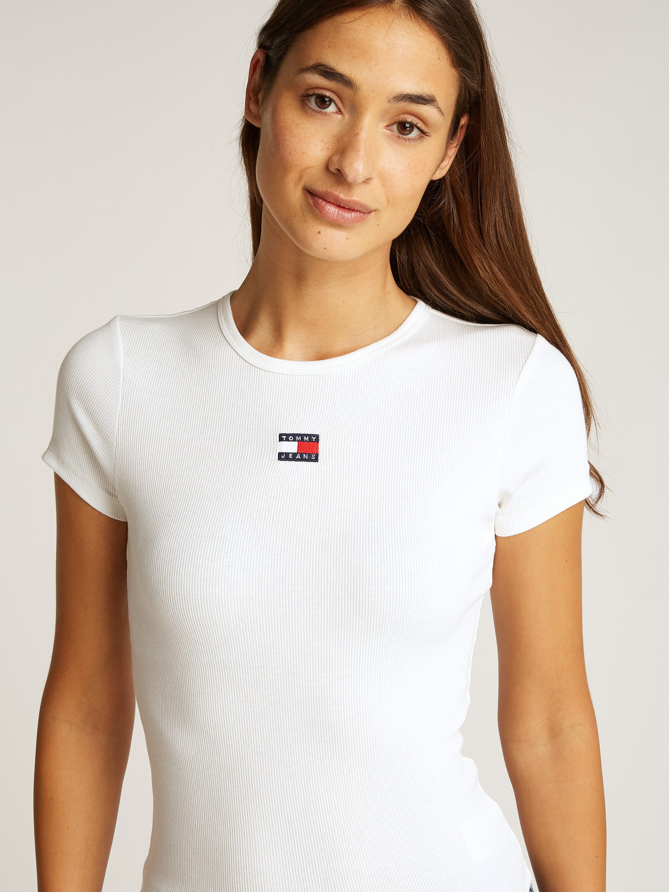 TOMMY JEANS T-shirt TJW SLIM BADGE RIB TEE