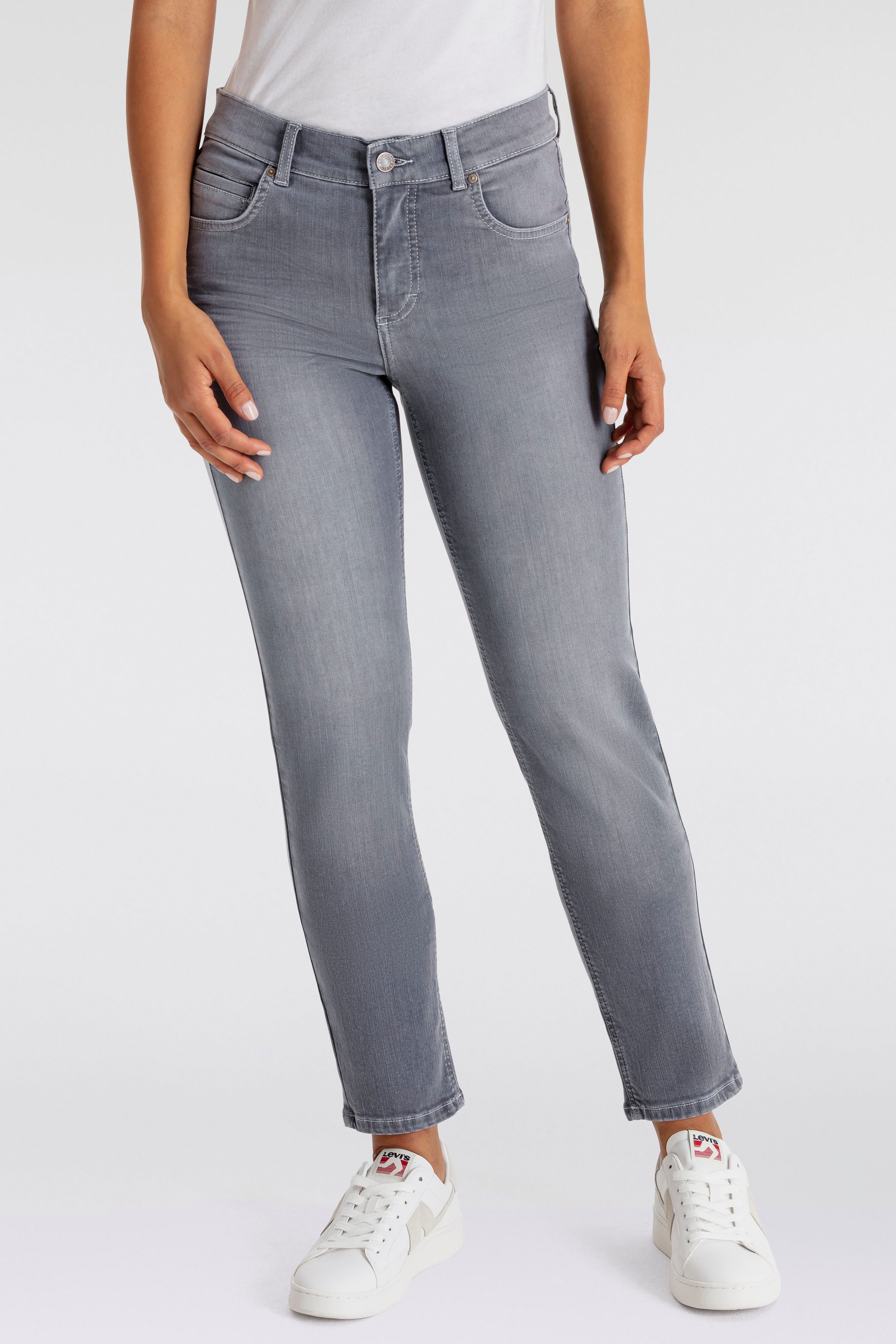 ANGELS Slim fit jeans Cici met stretchaandeel dames slim fit jeans maat 36 grijs