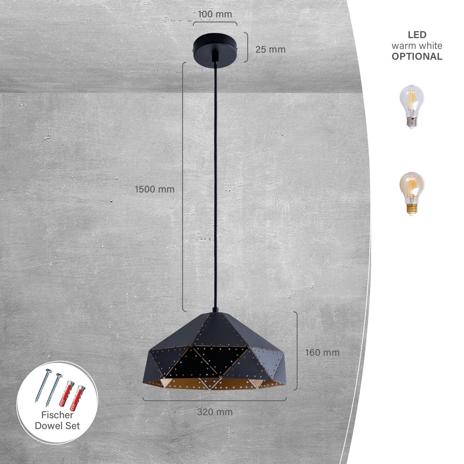 Paco Home Hanglamp SAYID Hanglamp eetkamer Eettafellamp Steampunk lamp textielen kabel E27