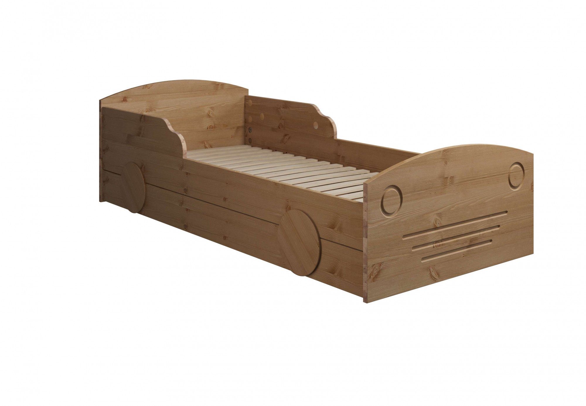 Lüttenhütt Kinderledikant Levke gemaakt van massief grenen, 90 x 160 cm, inclusief lade en lattenbodem