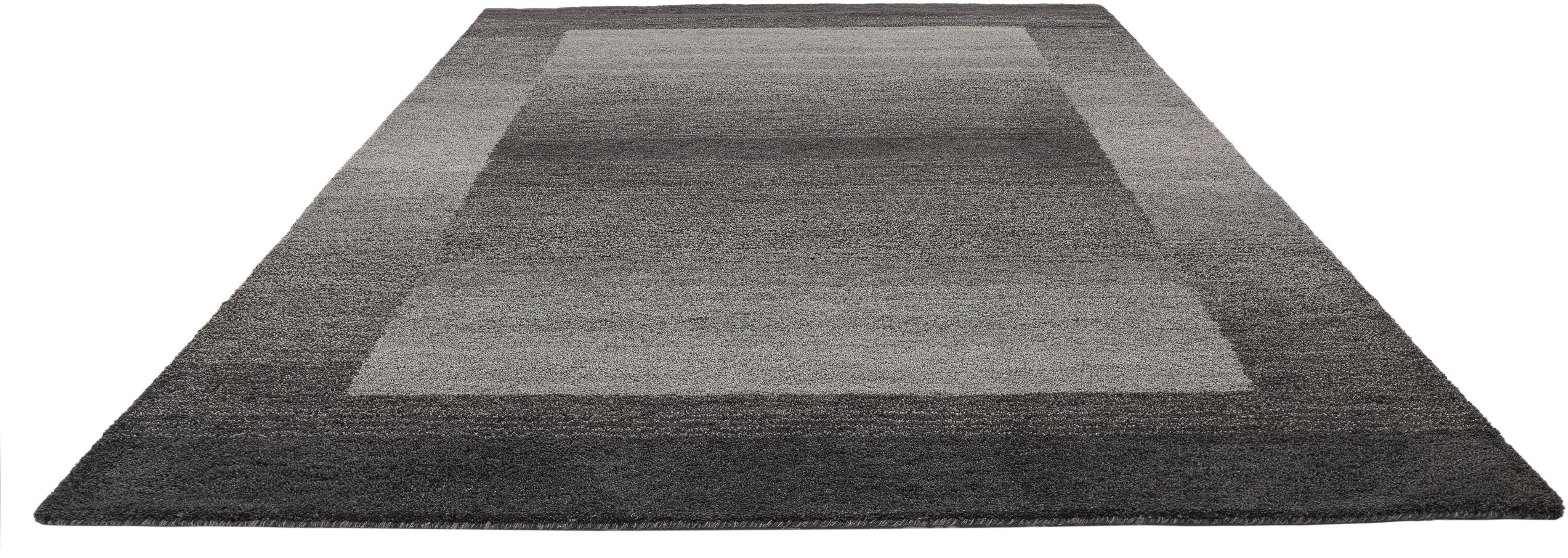 THEKO Wollen kleed Gabbeh super, Handgeweven vloerkleed, randdessin, zuivere wol, met de hand geweven
